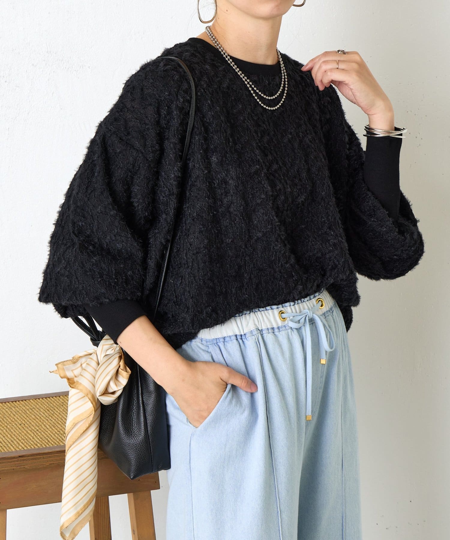 Jena　espace merveilleux(ジェナ　エスパスメルヴェイユ) シャギーレースプルオーバー