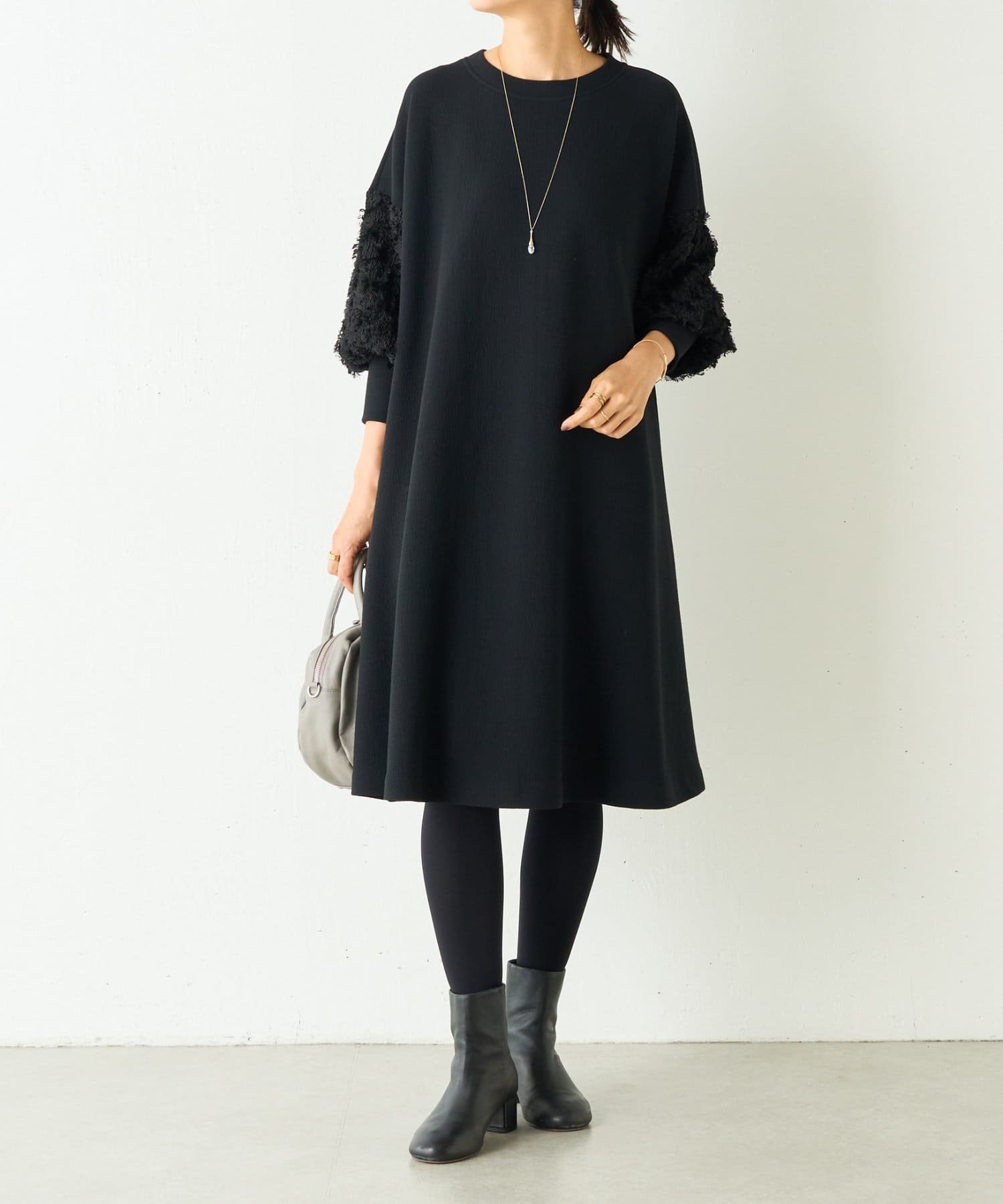 BEARDSLEY  袖ジャガードワンピース BEARDSLEY（ビアズリー）の「袖ジャガードワンピース