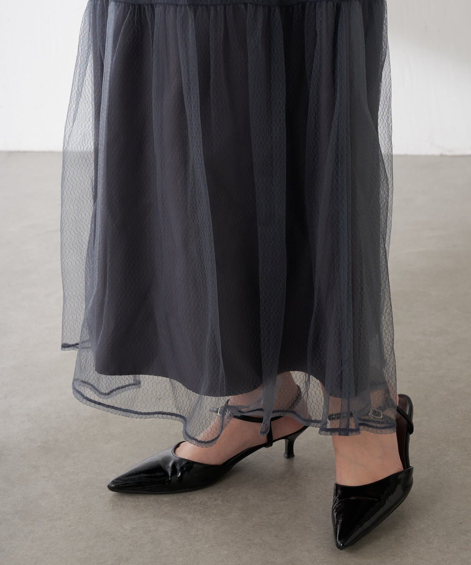 COLLAGE GALLARDAGALANTE(コラージュ ガリャルダガランテ) 【オケージョン】柄チュールワンピース