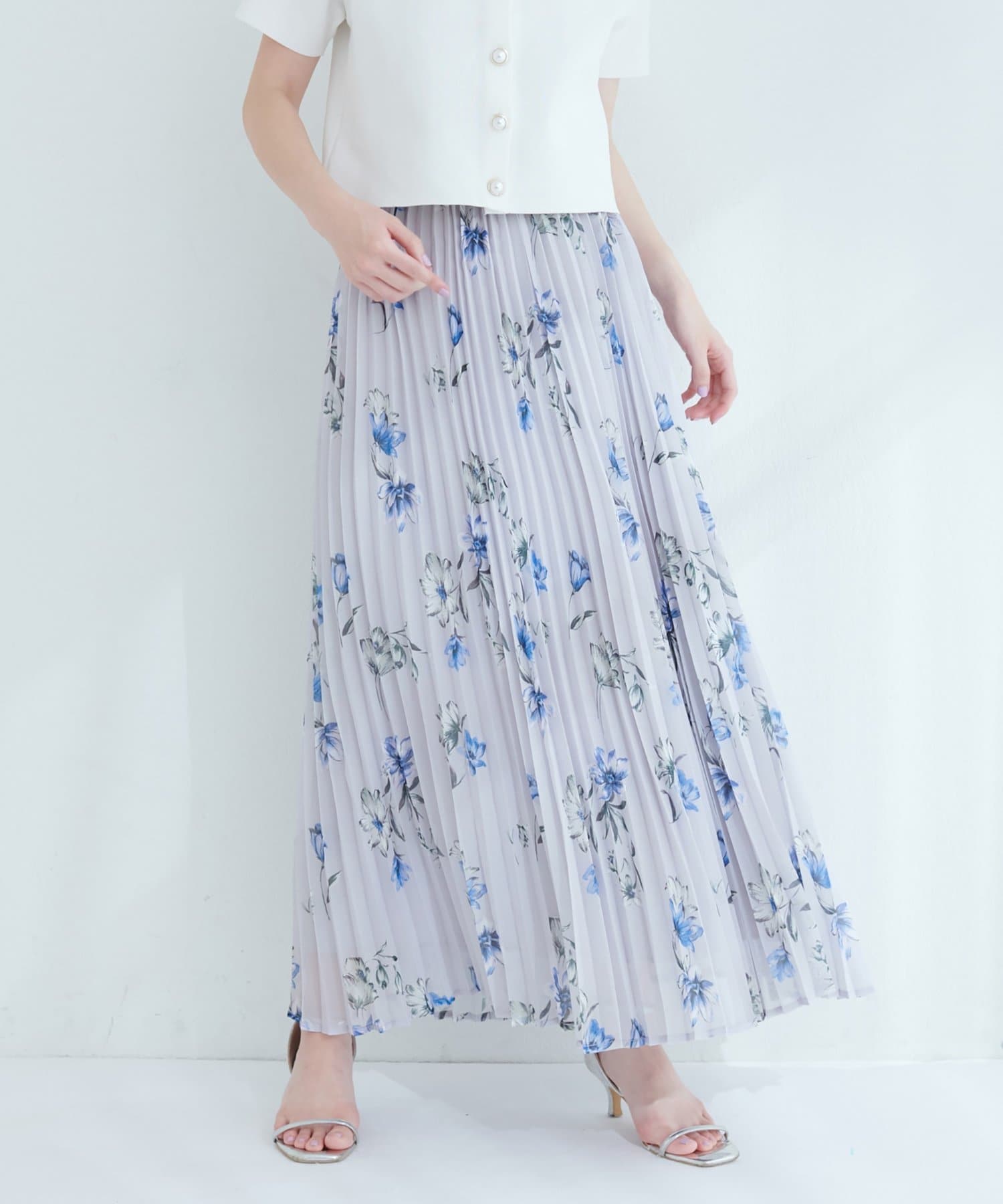 オーソドックスフラワープリーツスカート | natural couture