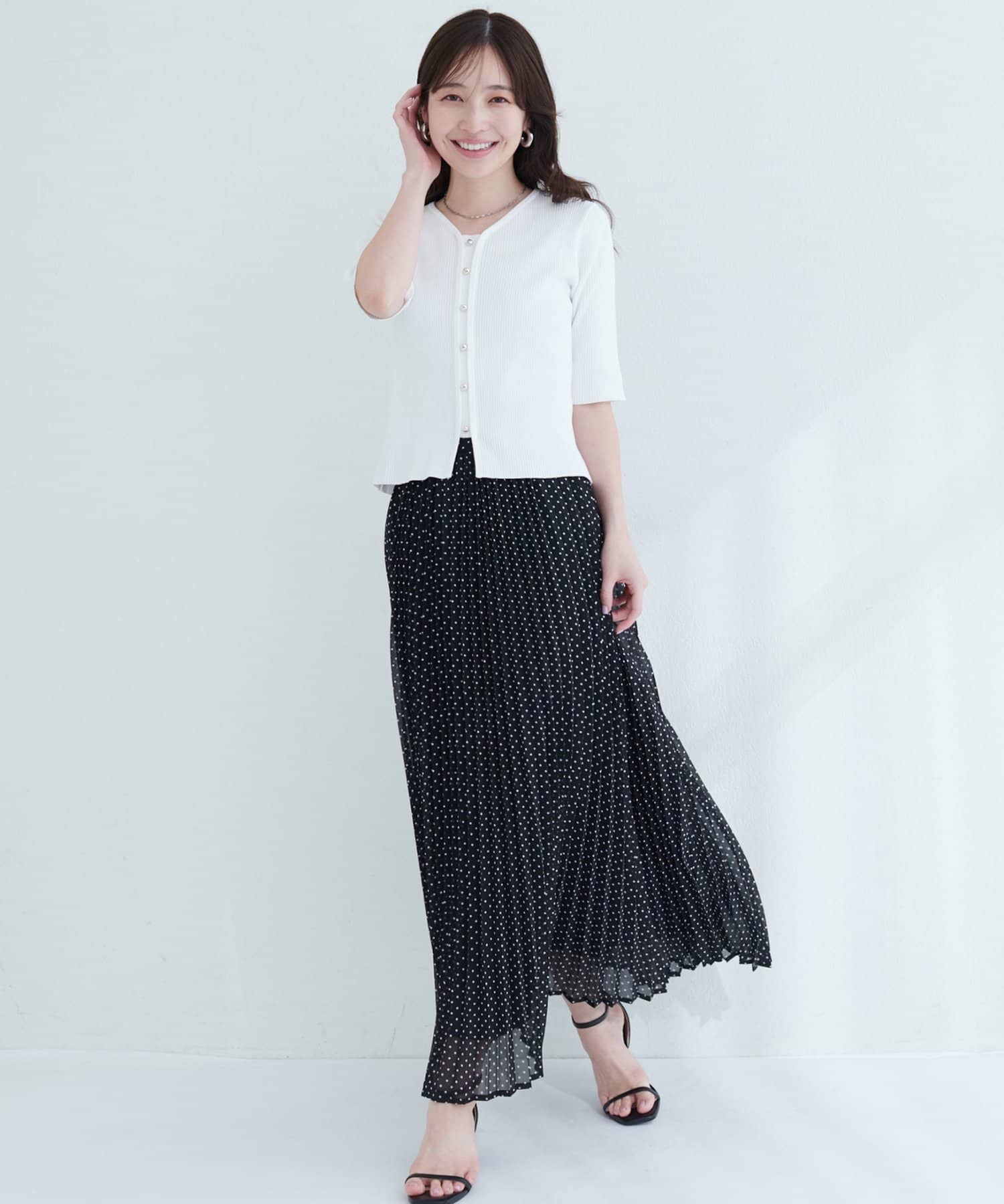 natural couture(ナチュラルクチュール) オーソドックスフラワープリーツスカート