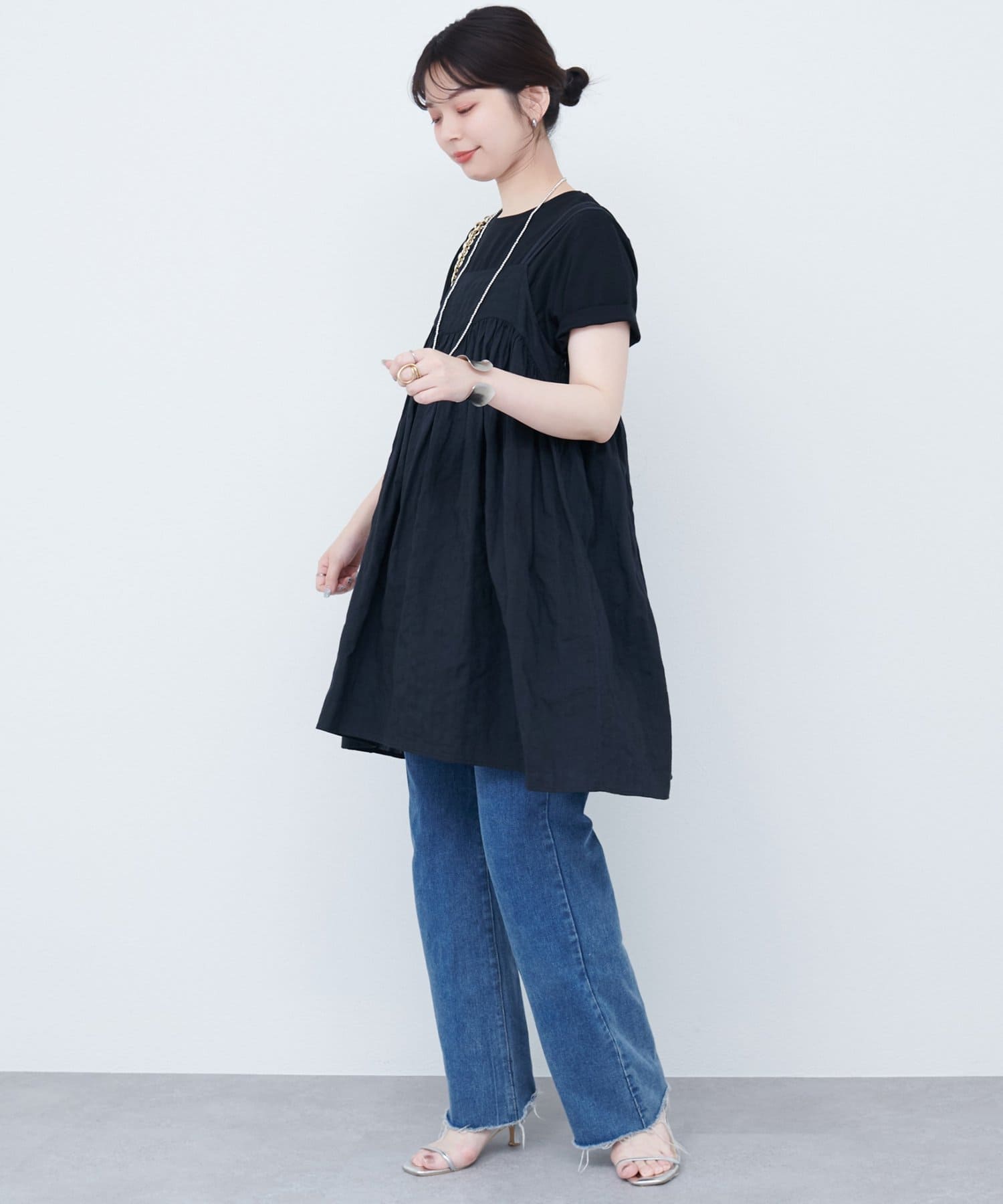 natural couture(ナチュラルクチュール) Wストラップキャミチュニック
