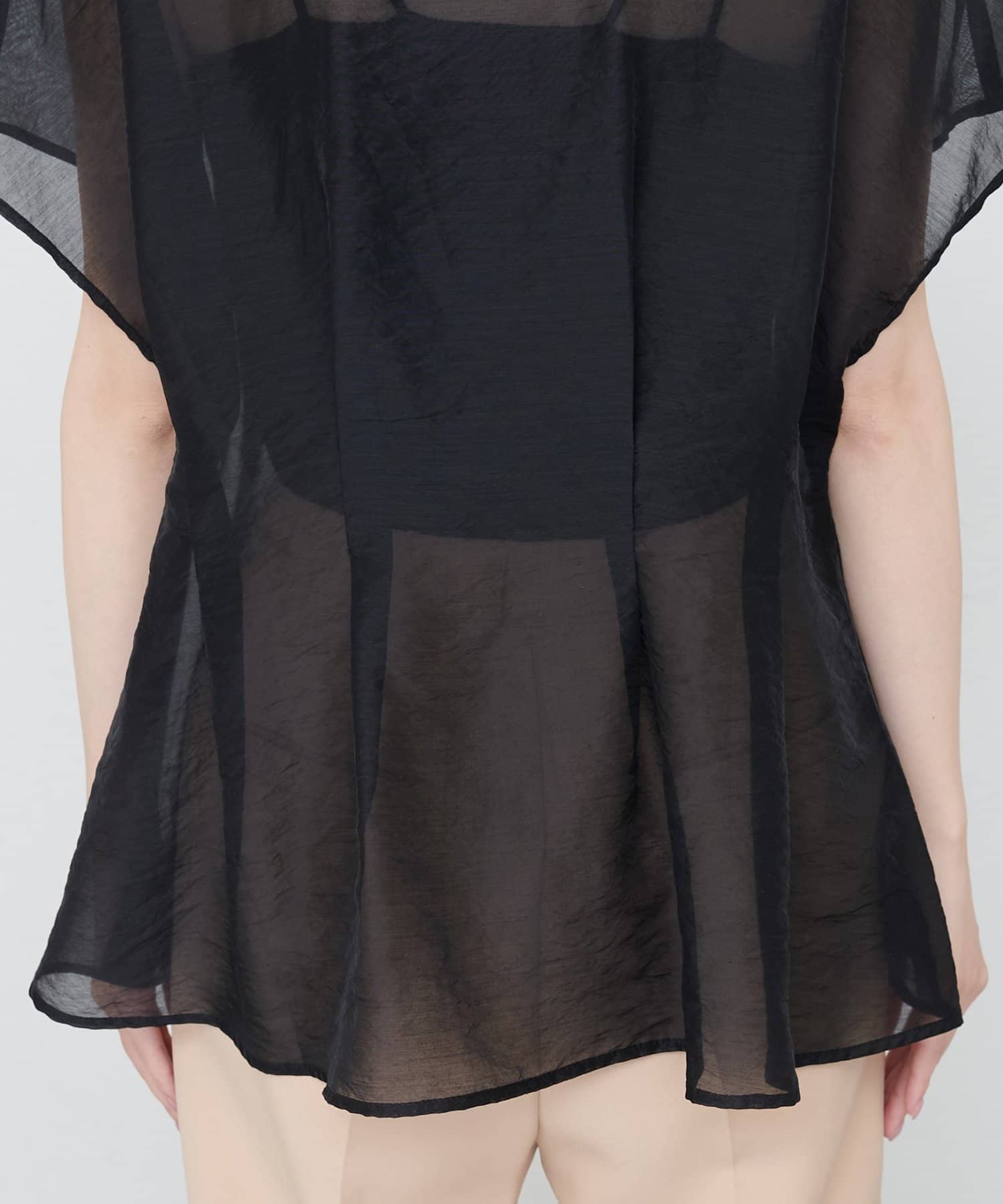 natural couture(ナチュラルクチュール) 【WEB限定】ワッシャーオーガンジースキッパーブラウス