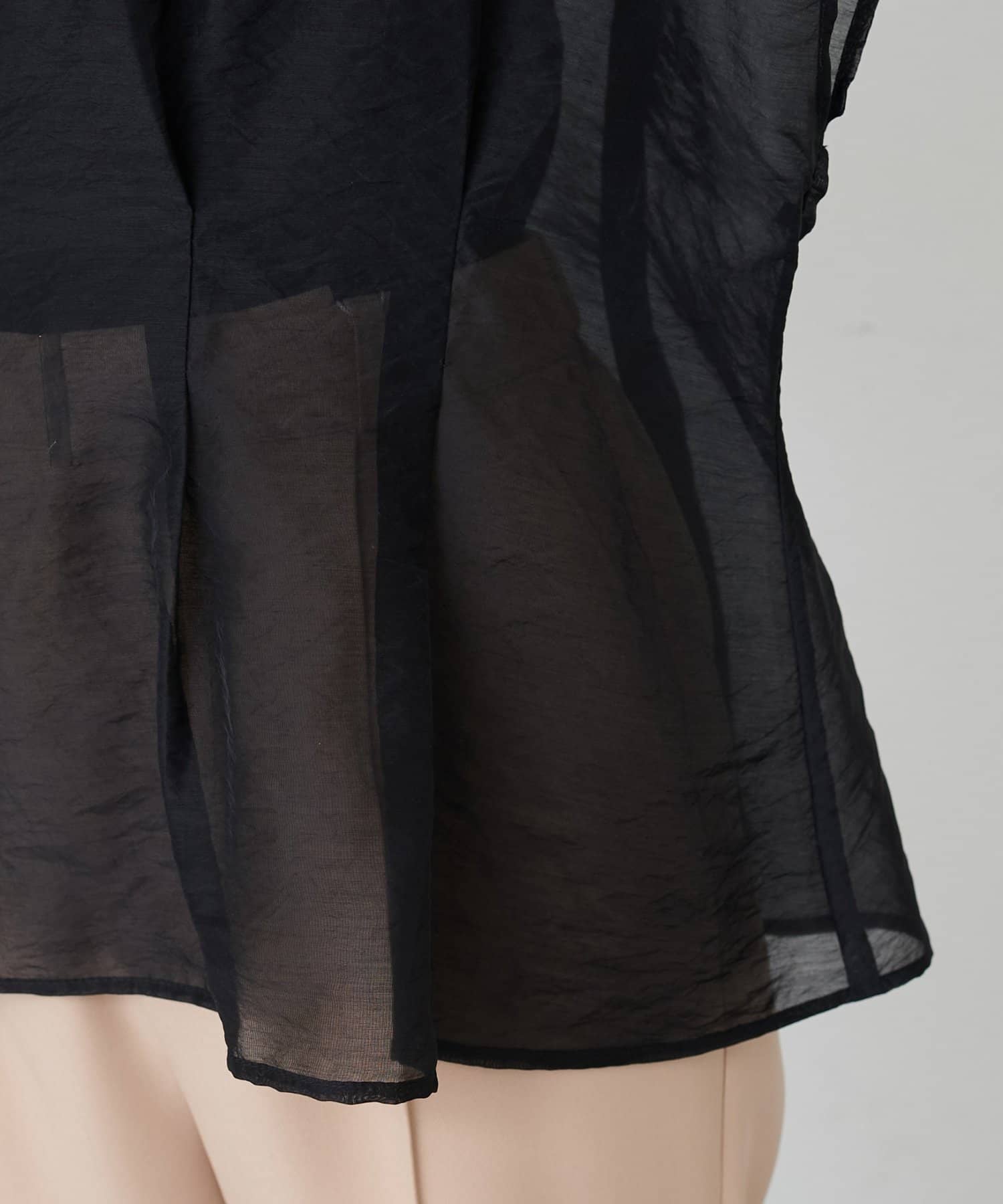 natural couture(ナチュラルクチュール) 【WEB限定】ワッシャーオーガンジースキッパーブラウス
