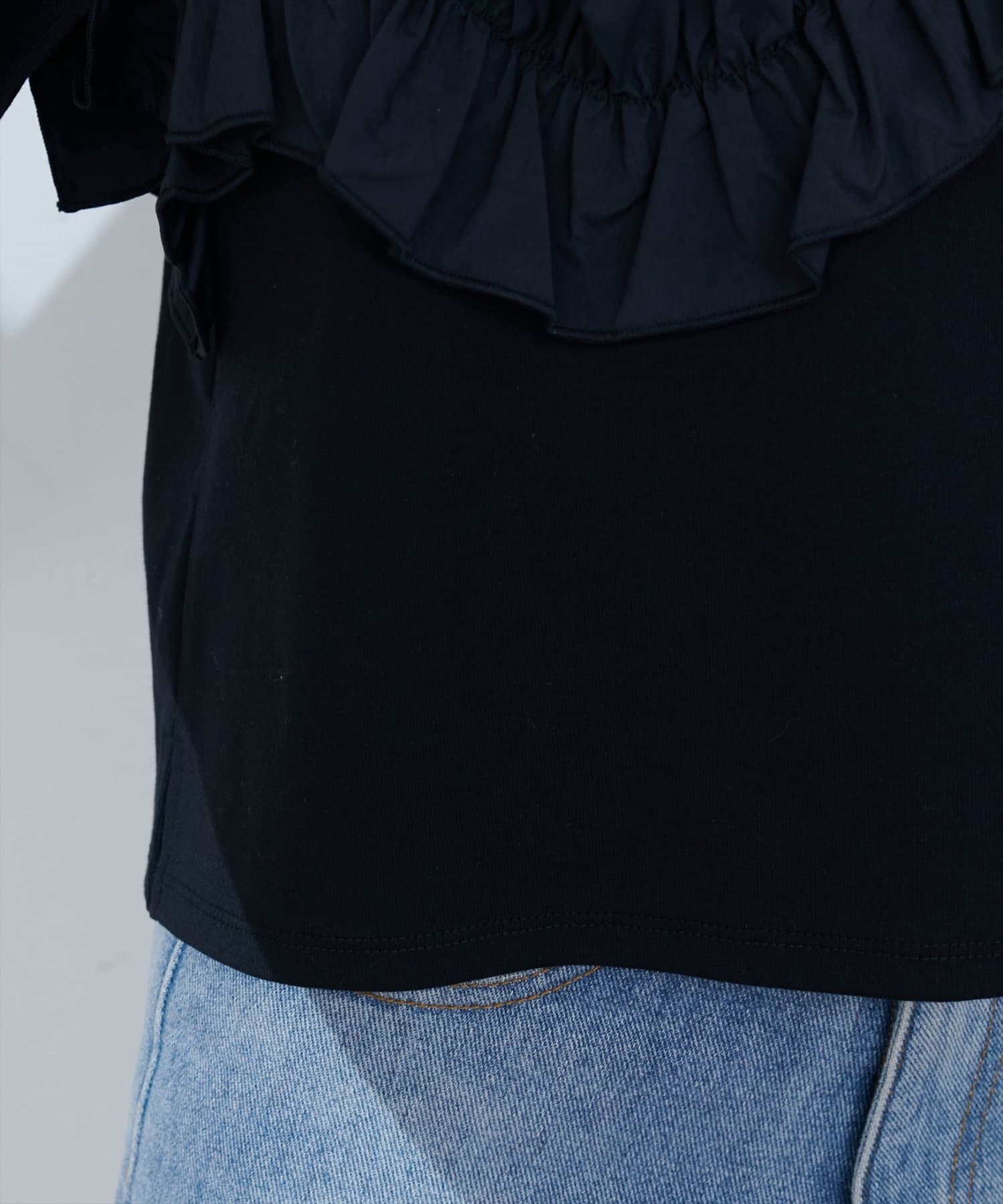 natural couture(ナチュラルクチュール) 【WEB限定】ボリュームフリル半袖Tシャツ