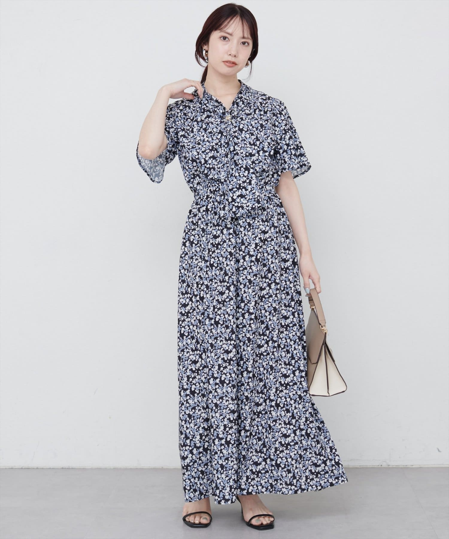 natural couture(ナチュラルクチュール) 【WEB限定】ハートジオメタル柄ワンピース