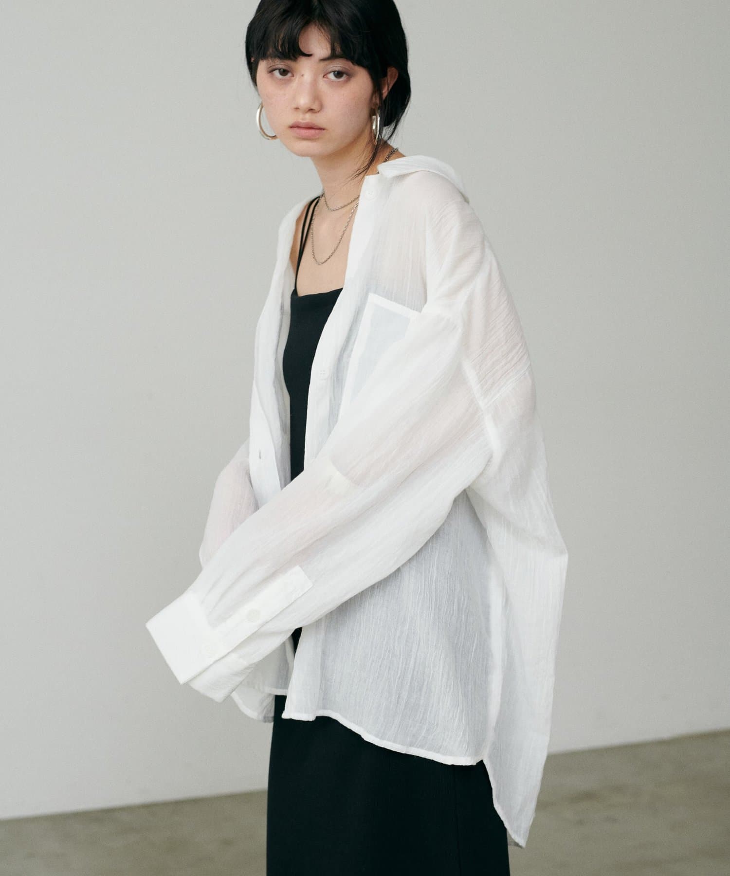 LARUTA(ラルータ) ［Web限定］シアーサファリポケット付きシャツ