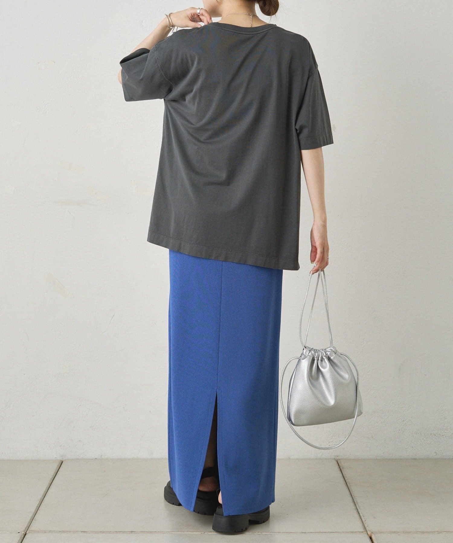 PUAL CE CIN(ピュアルセシン) ワンポイント刺繍ヴィンテージライクTシャツ