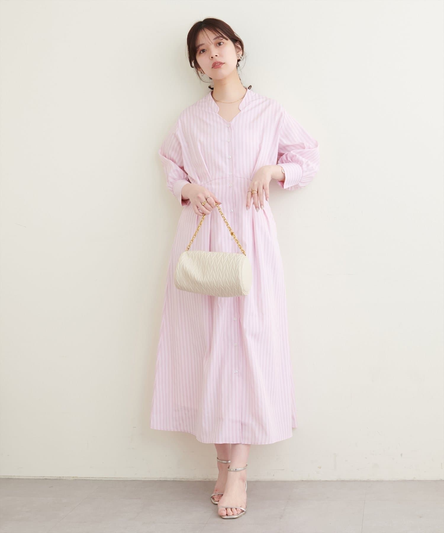 NICE CLAUP / OLIVE des OLIVE OUTLET(ナイスクラップ  / オリーブ デ オリーブ アウトレット) 【natural couture】タックシャツワンピース