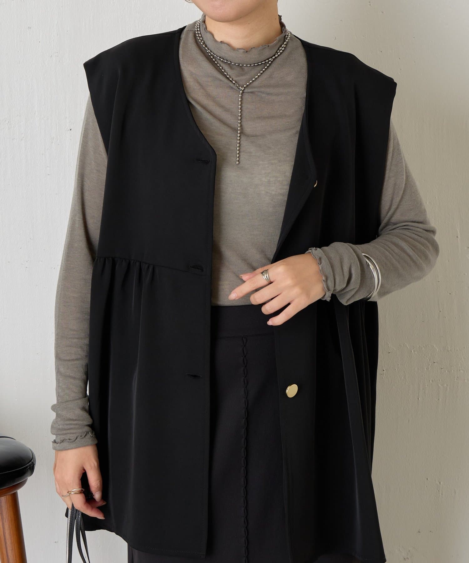 Jena　espace merveilleux(ジェナ　エスパスメルヴェイユ) ウールシアープルオーバー