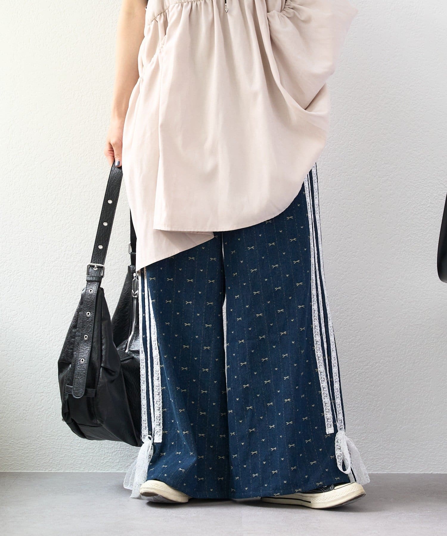 25AW】リボンレースラインパンツ | w closet(ダブルクローゼット