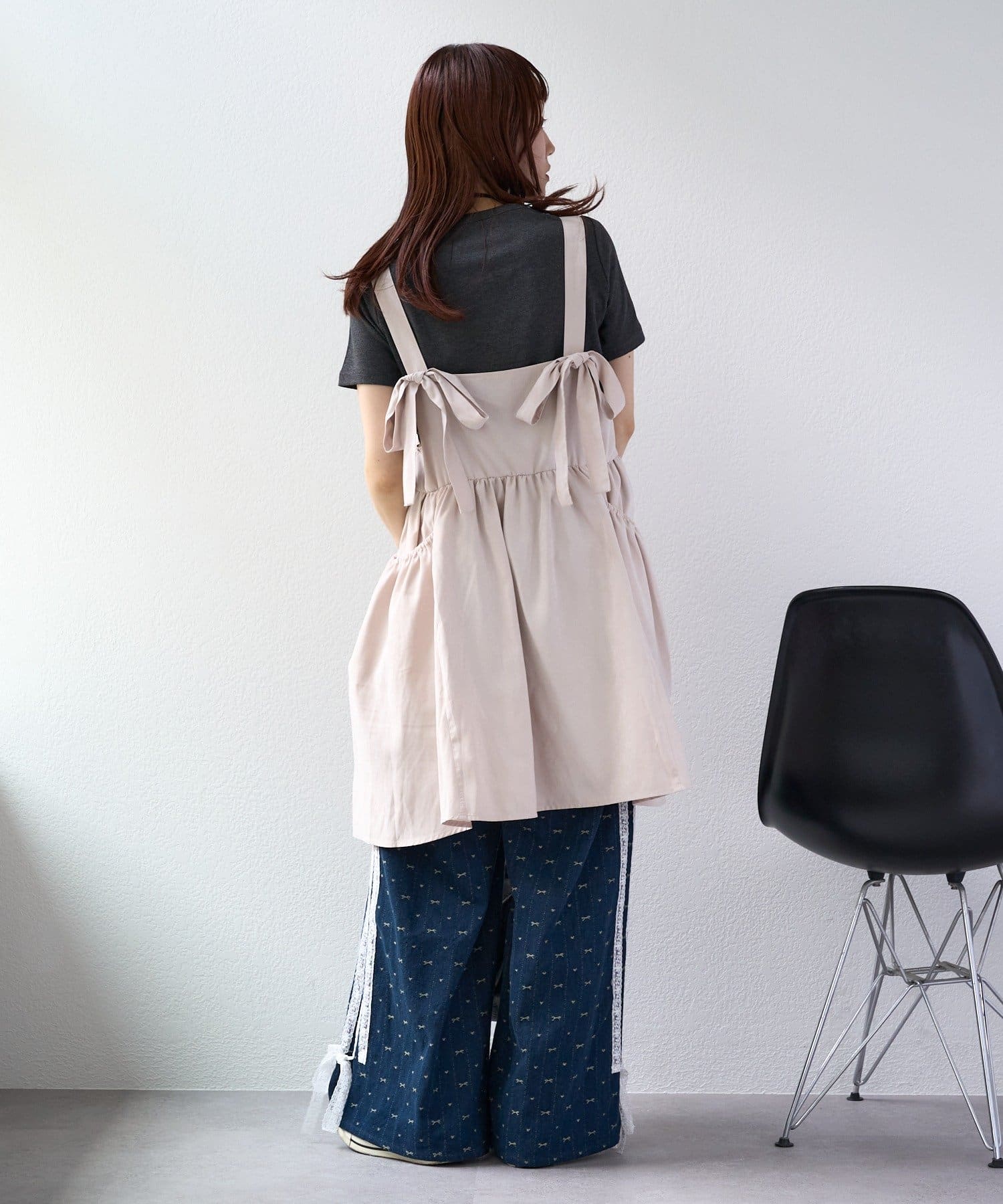 w closet(ダブルクローゼット) 【25AW】リボンレースラインパンツ