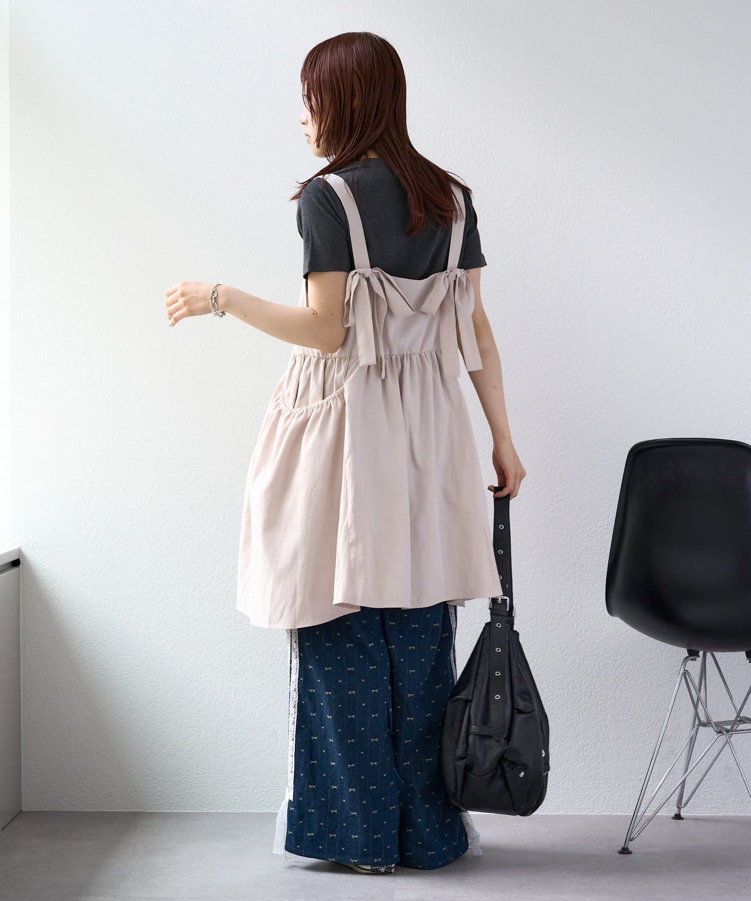w closet(ダブルクローゼット) 【25AW】リボンレースラインパンツ