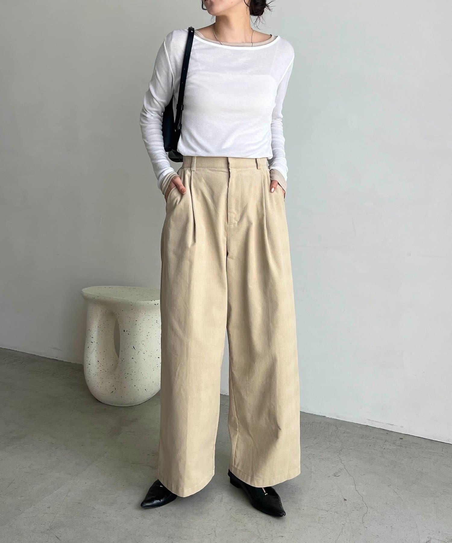 CAPRICIEUX LE'MAGE ボートネックシアーロンT2色SET CAPRICIEUX LE'MAGE ボートネックシアーロンT2色SET