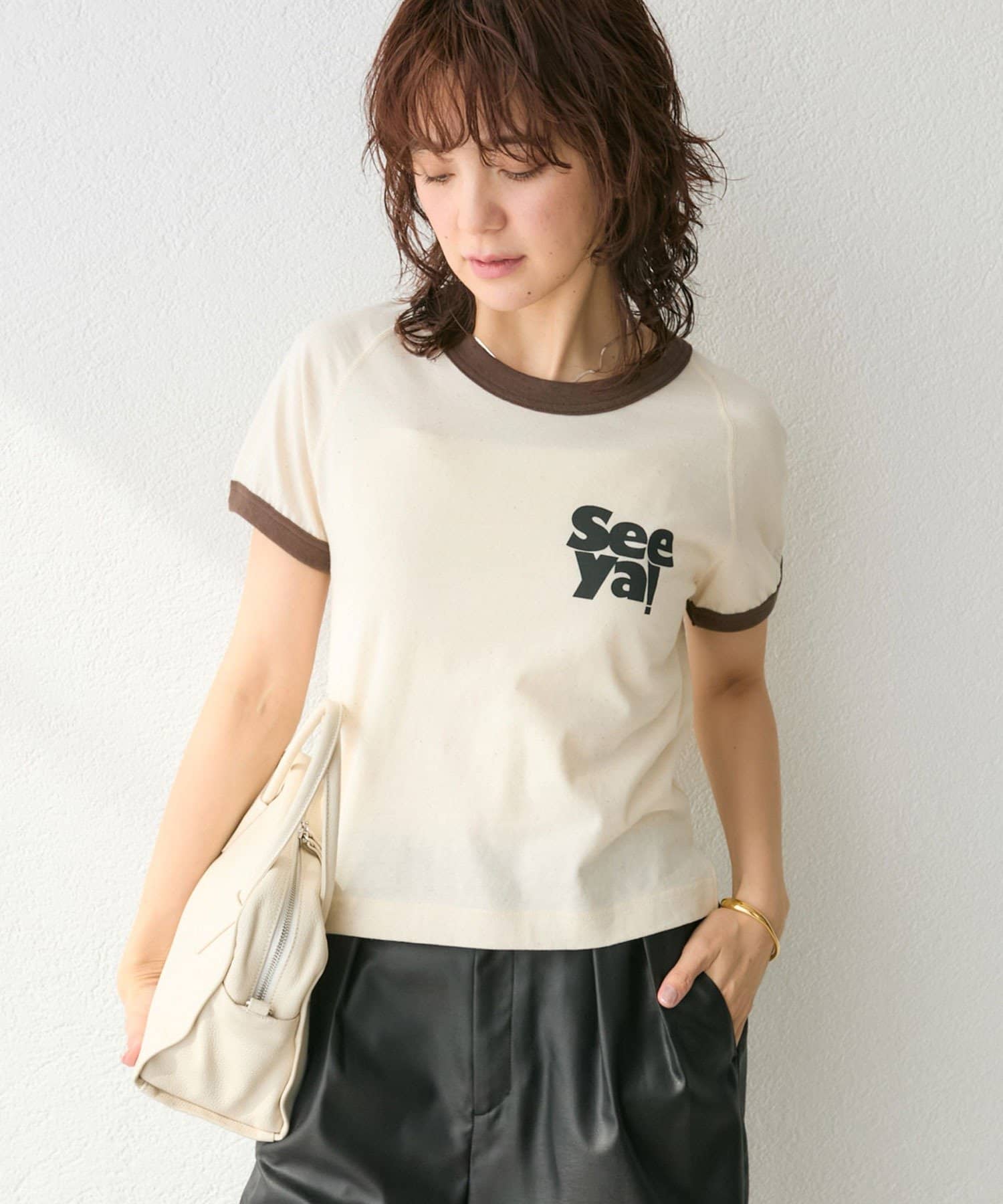 OUTLET(アウトレット) 【RIVE DROITE】リンガーロゴTee