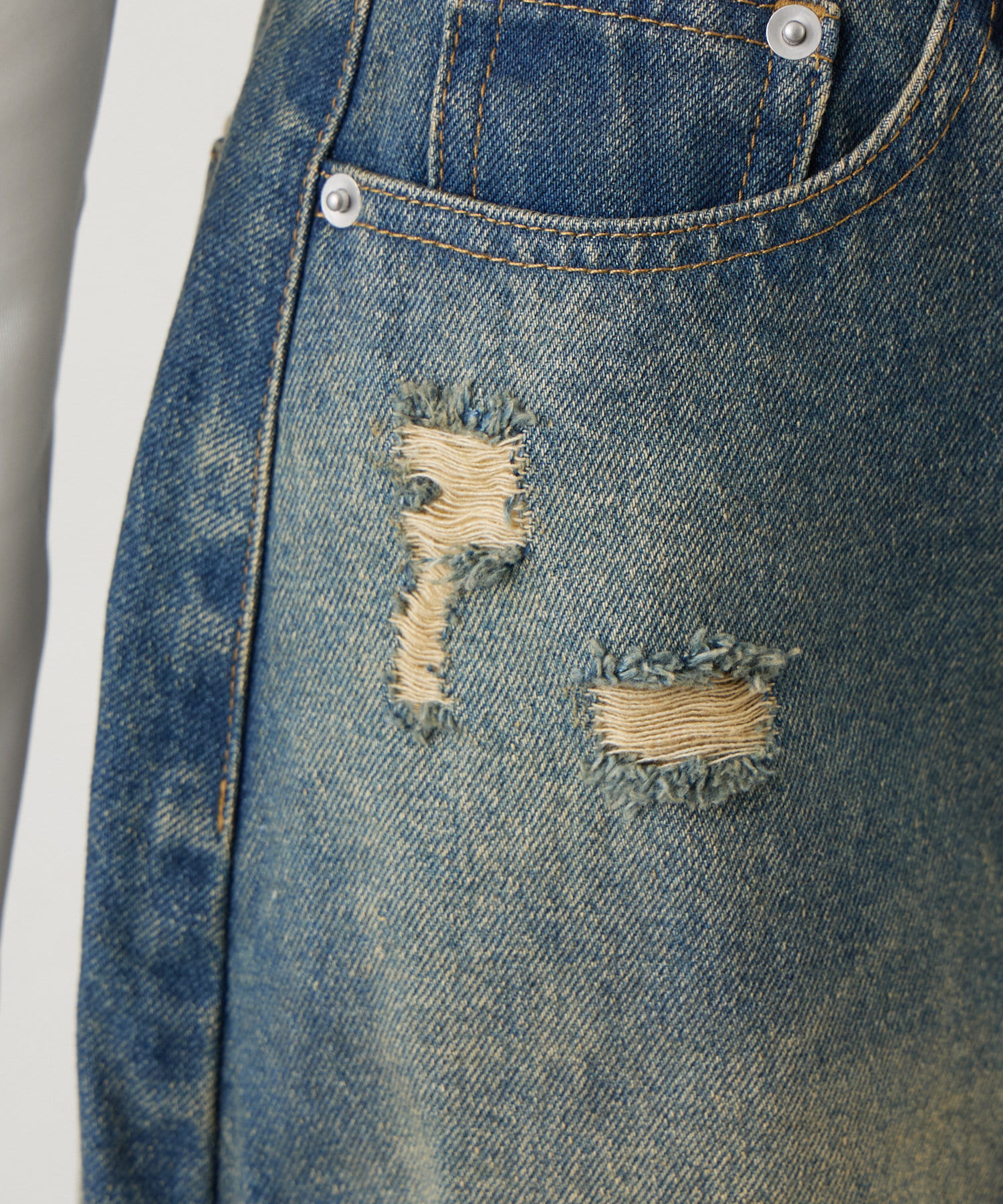 OUTLET(アウトレット) 【mystic】ダメージデニムスカート