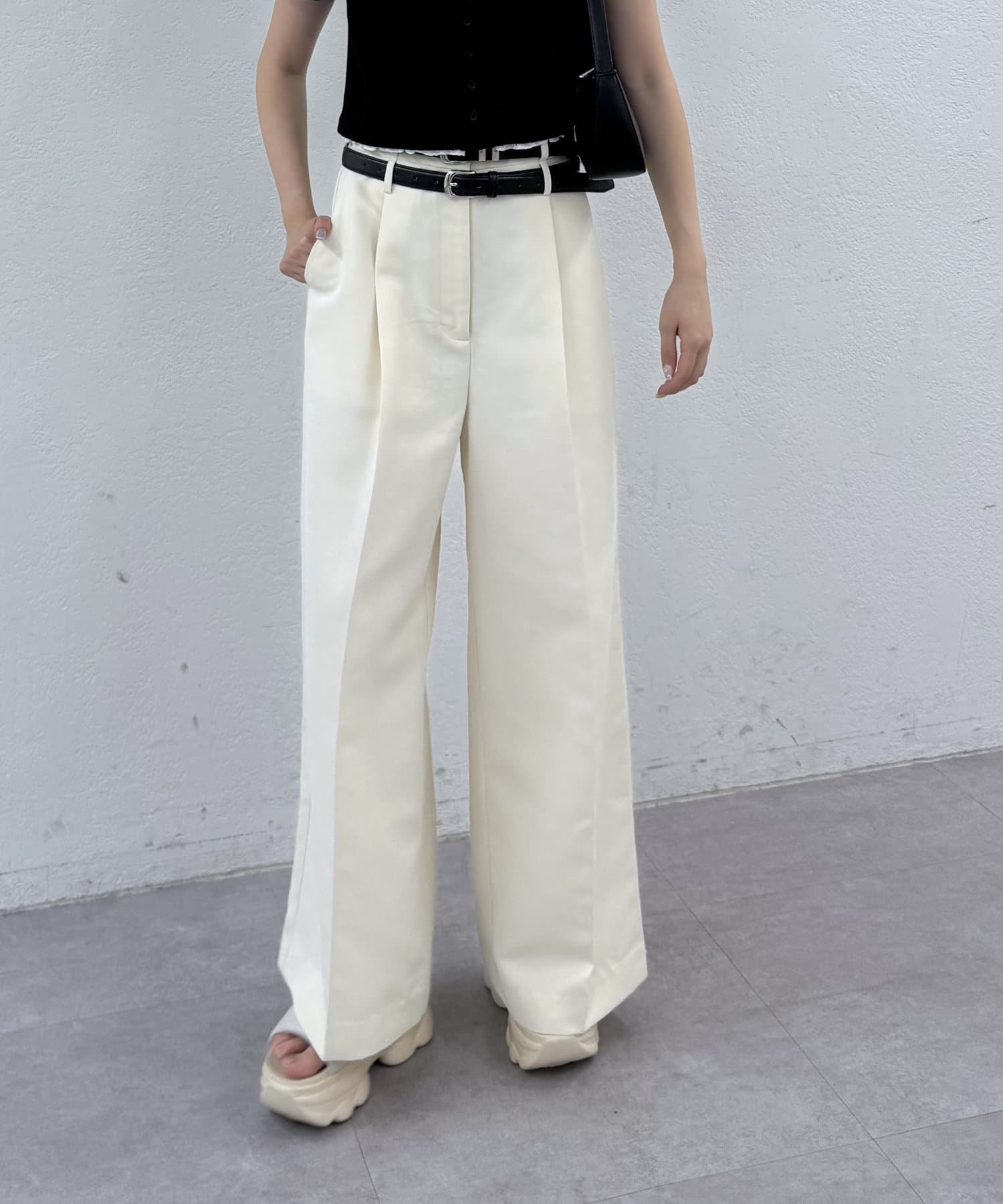 OUTLET(アウトレット) 【mystic】２ベルトタックパンツ