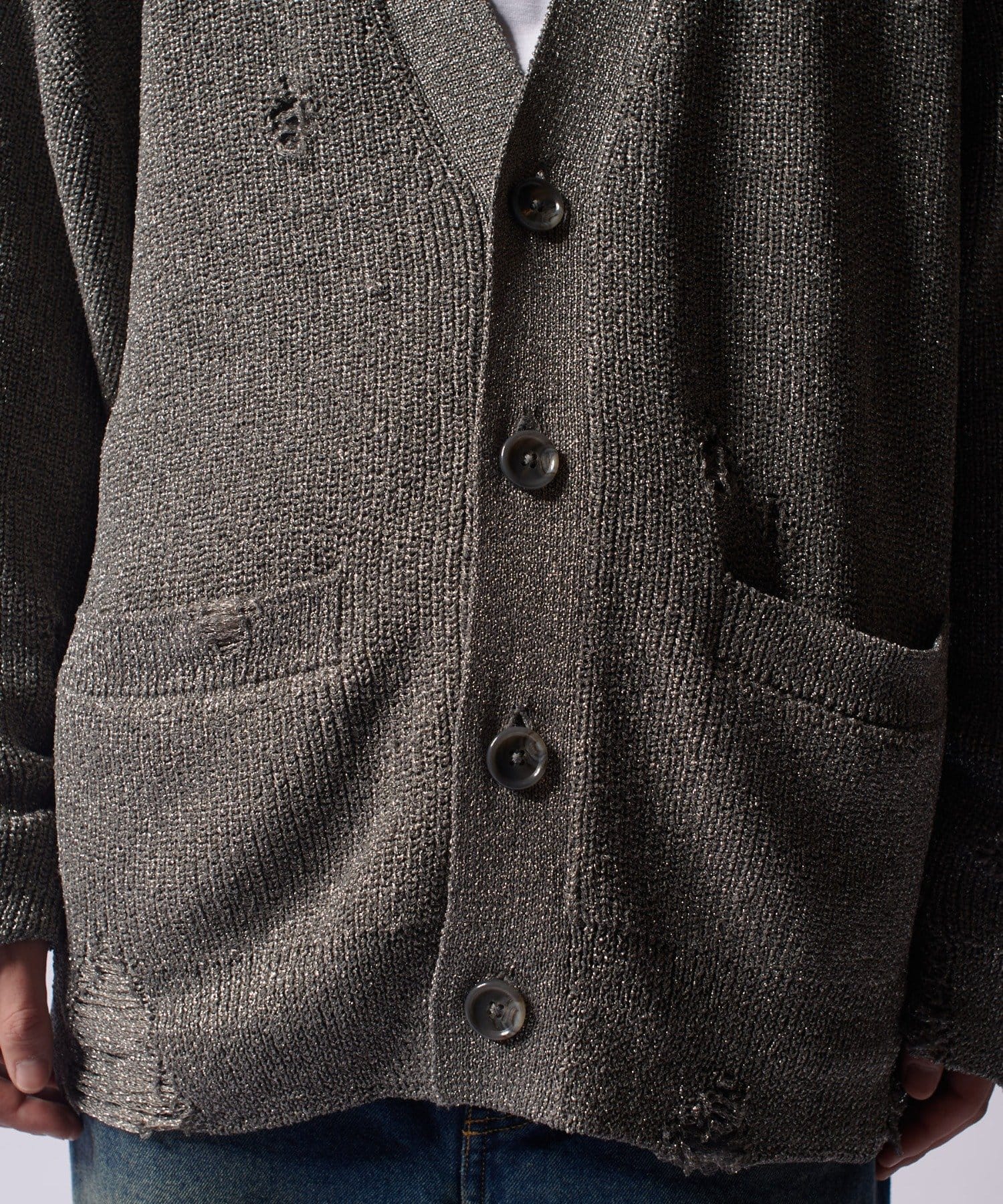 OUTLET(アウトレット) 【Lui's】メタリックグランジカーディガン