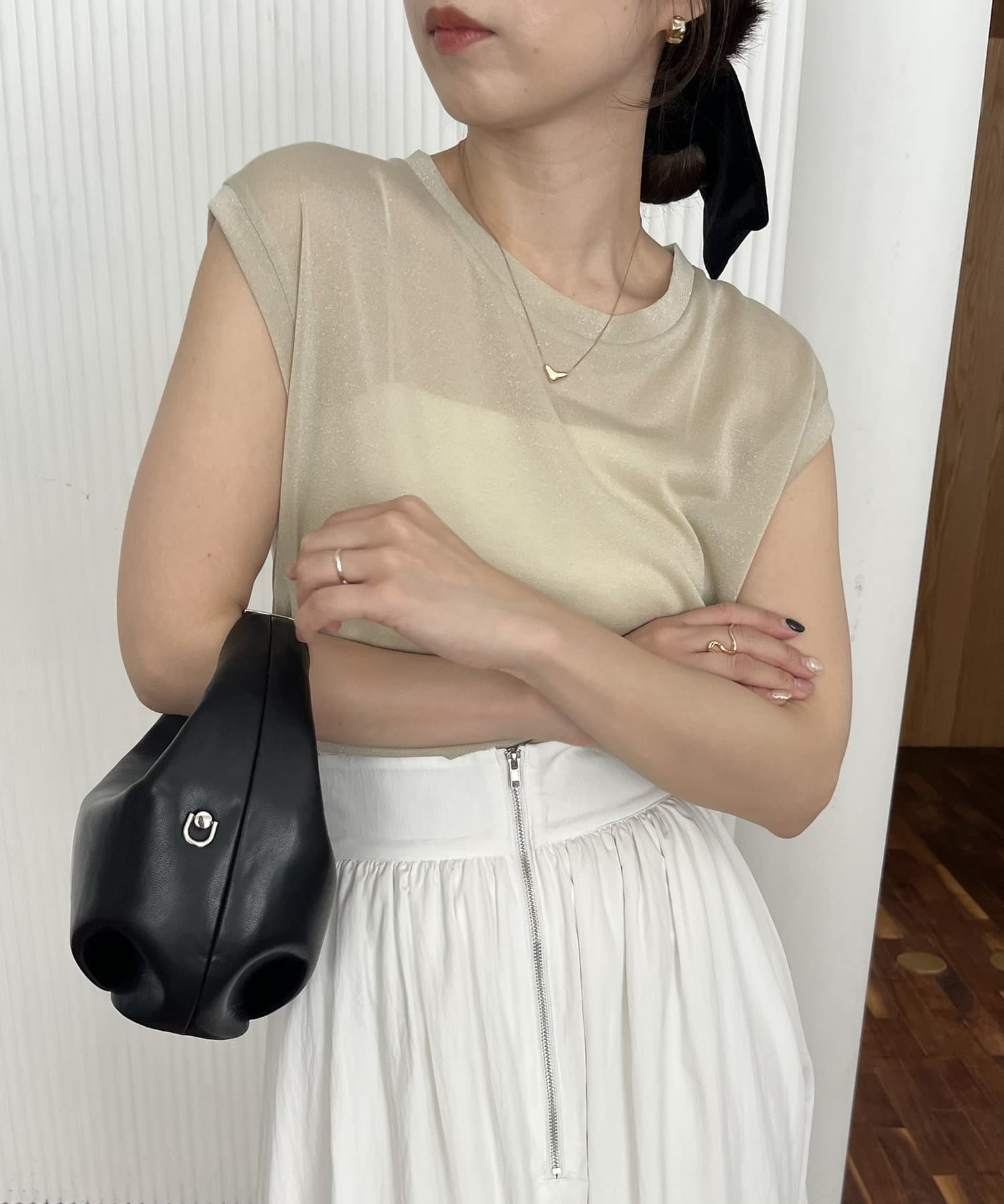 CAPRICIEUX LE'MAGE ペプラムトップスフレアデザイン ビスチェ 着回し力抜群！セットアイテム】インナーSETペプラムビスチェ