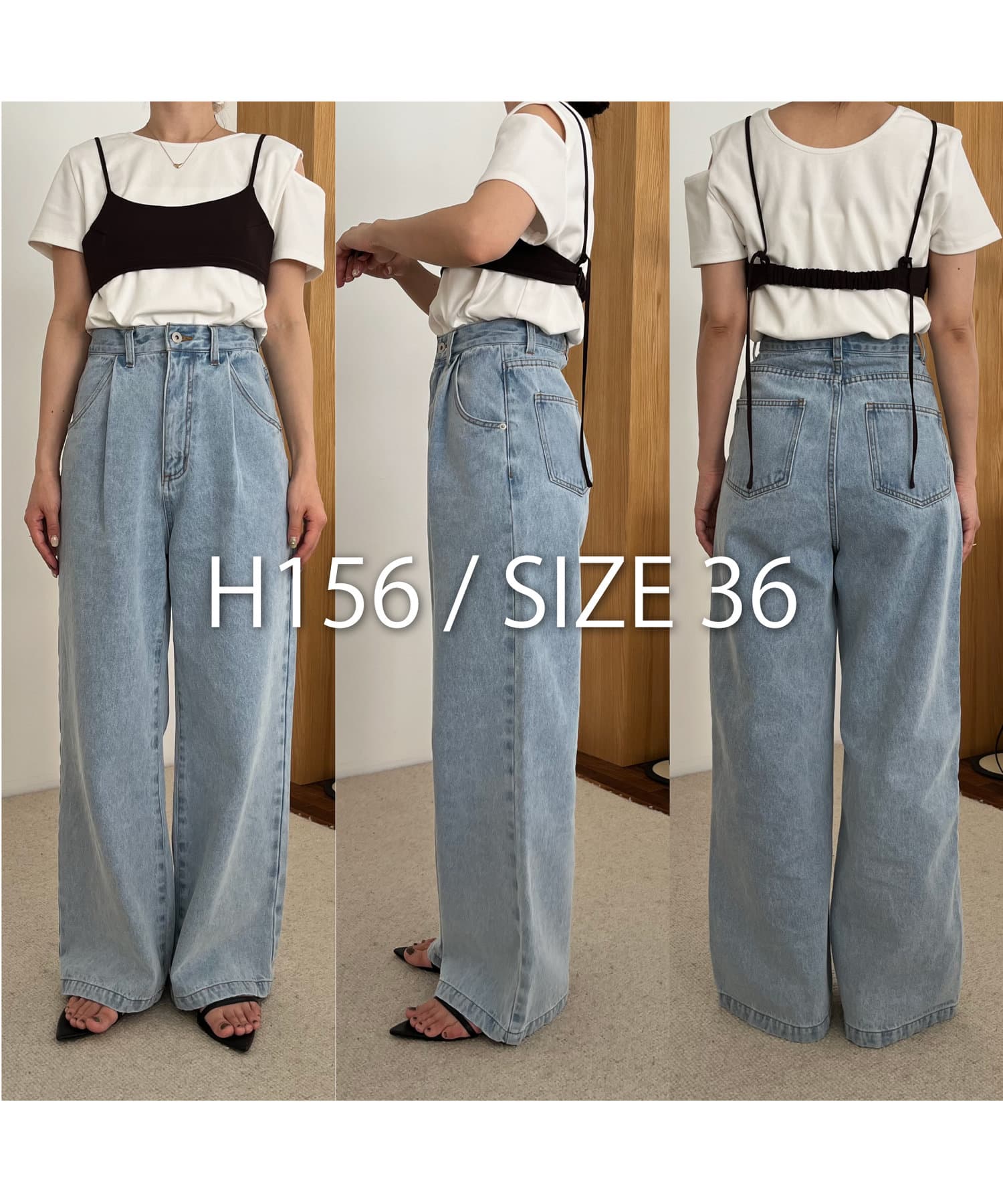 人気❤❤カプリシュレマージュ タックワイドデニムパンツ サイズ38 CAPRICIEUX LE'MAGE】タックワイドデニム | OUTLET(アウトレット