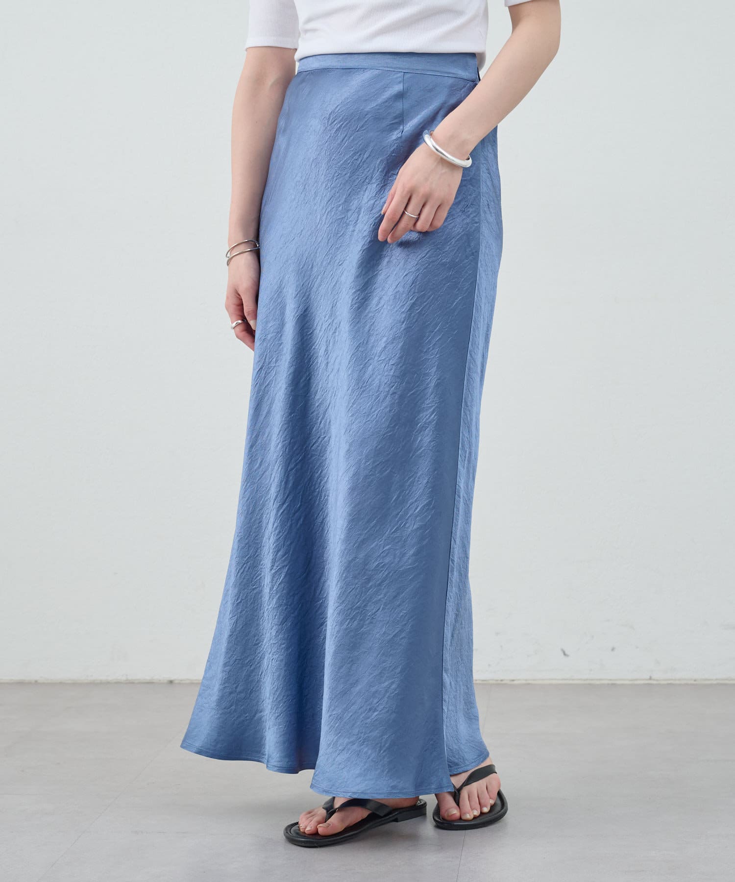 OUTLET(アウトレット) 【SHENERY】アセテートサテンロングスカート