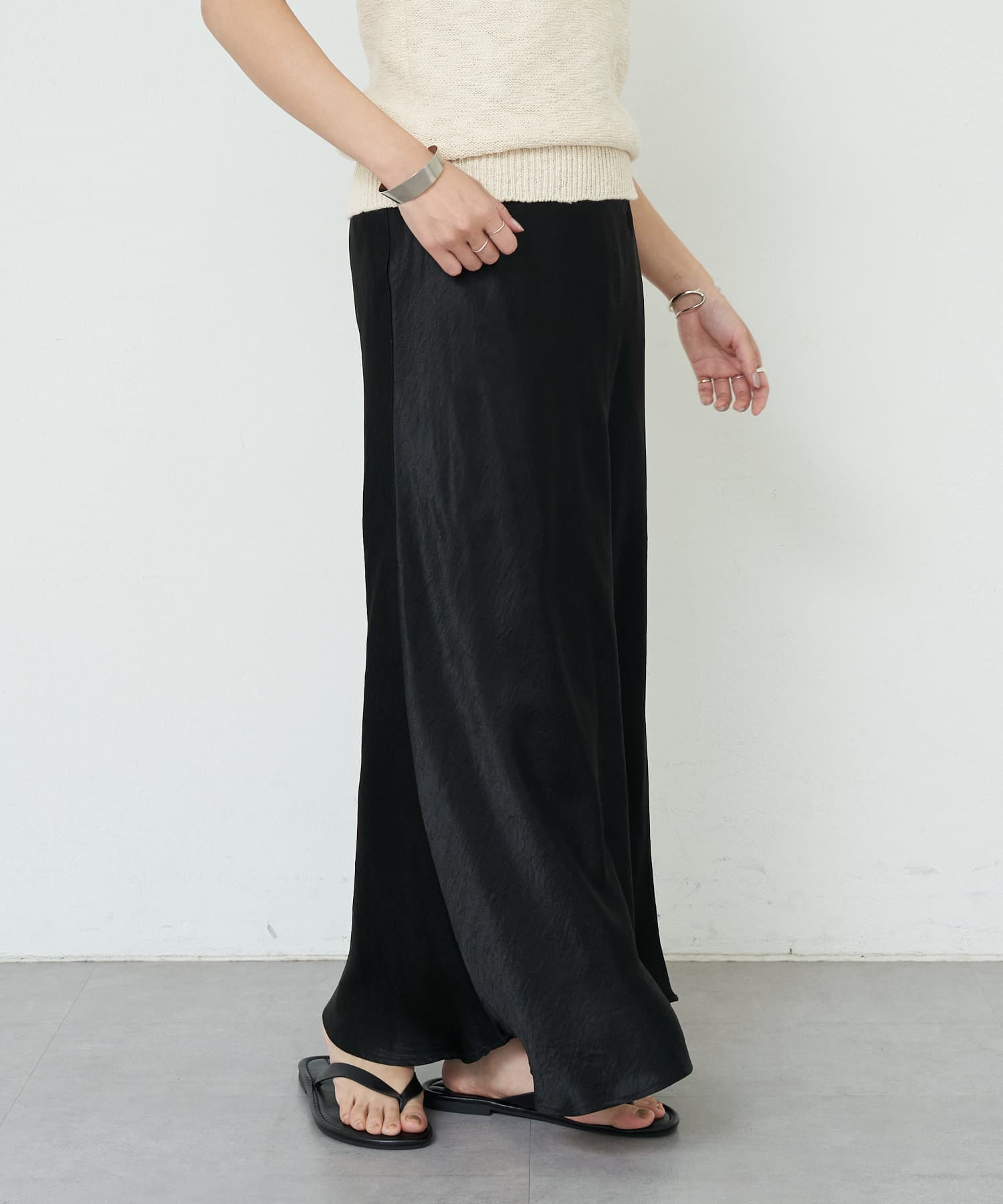 OUTLET(アウトレット) 【SHENERY】アセテートサテンロングスカート