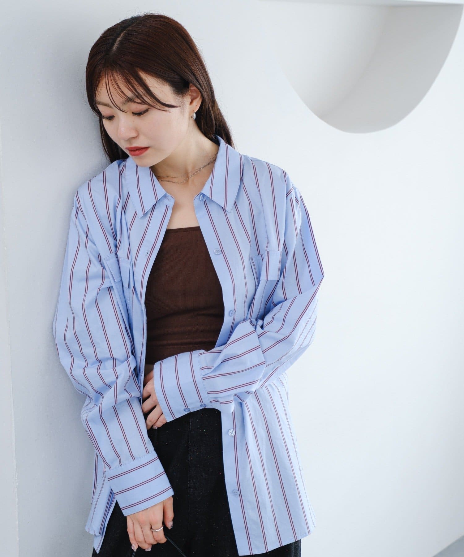 Kastane - kastane ストライプロングシャツ Kastane（カスタネ）の「ストライプスーパービッグシャツ