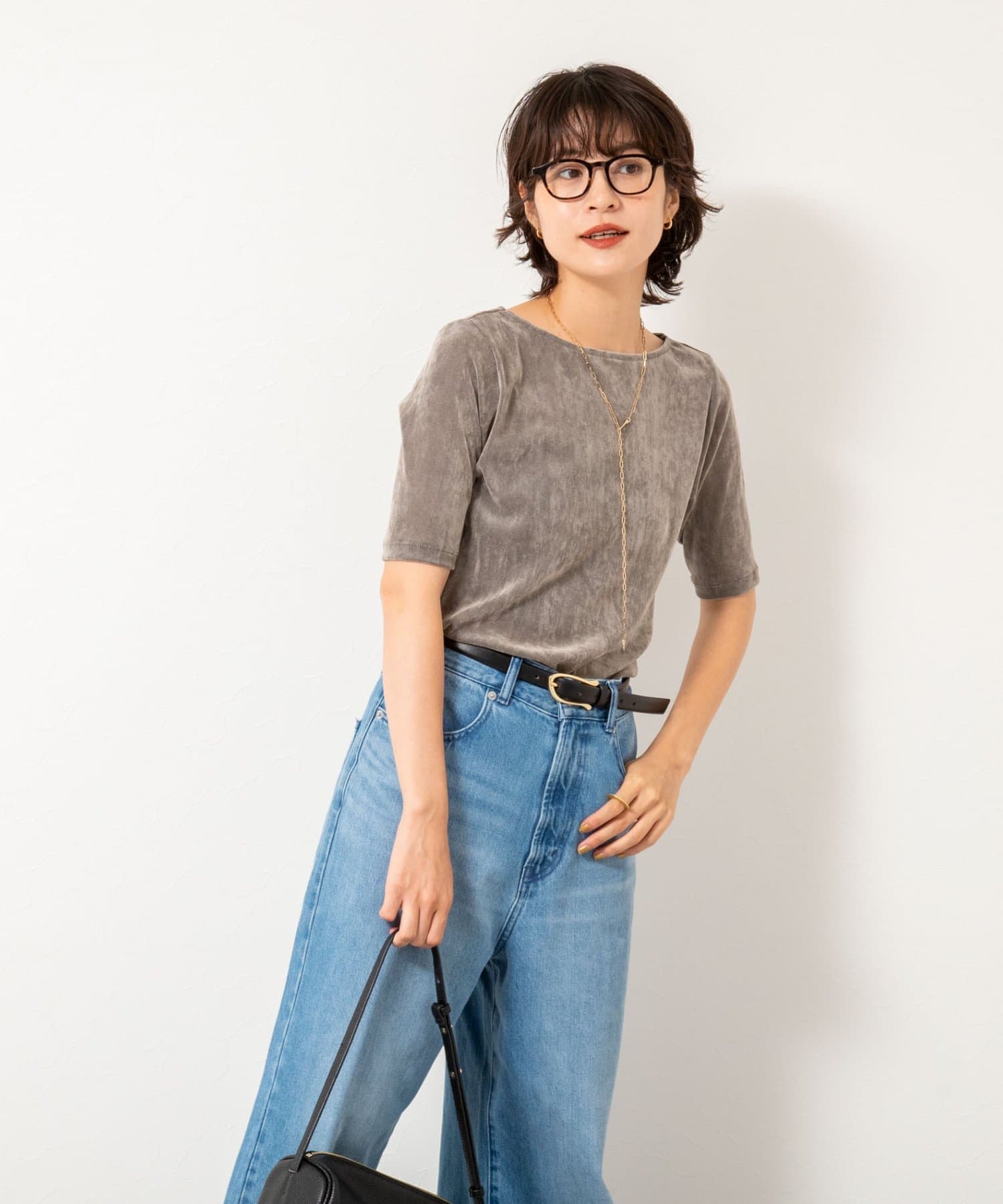 NOLLEY'S(ノーリーズ) フロッキーチュールボートネックプルオーバーカットソー