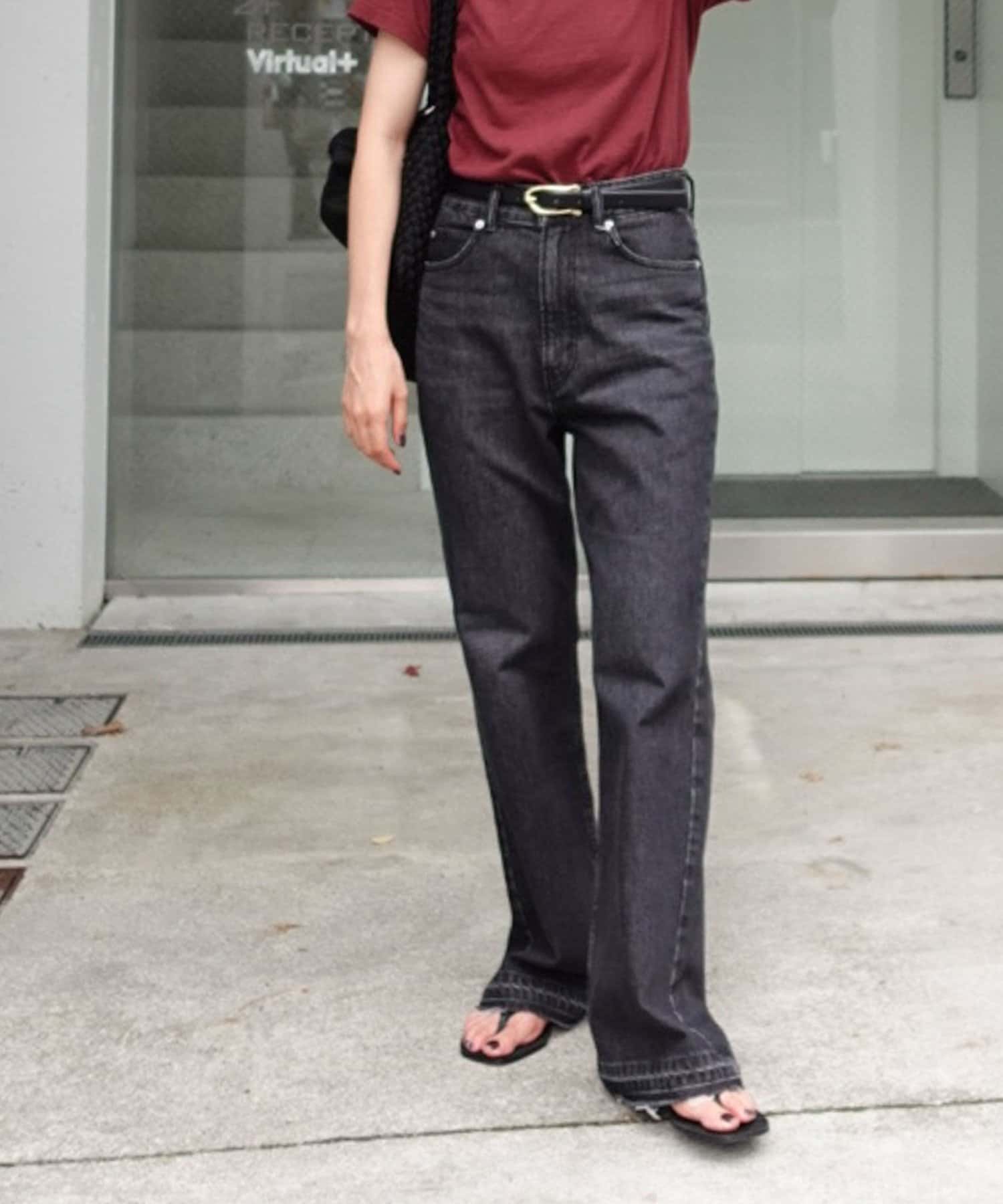 NOLLEY'S(ノーリーズ) 【RM denim】ハイウエストソフトフレアデニム