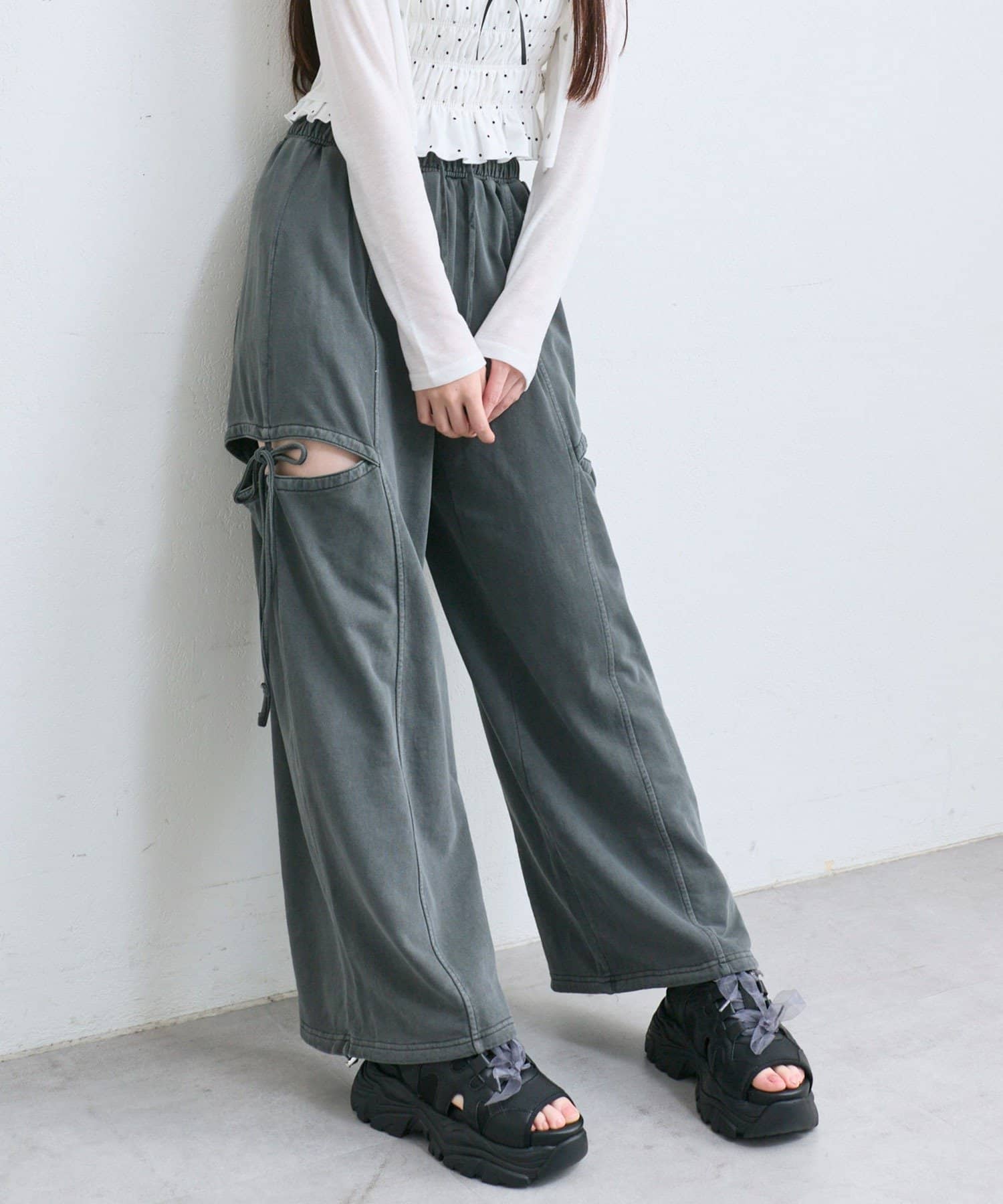 OLIVE des OLIVE(オリーブ デ オリーブ) サイドリボンスウェットパンツ