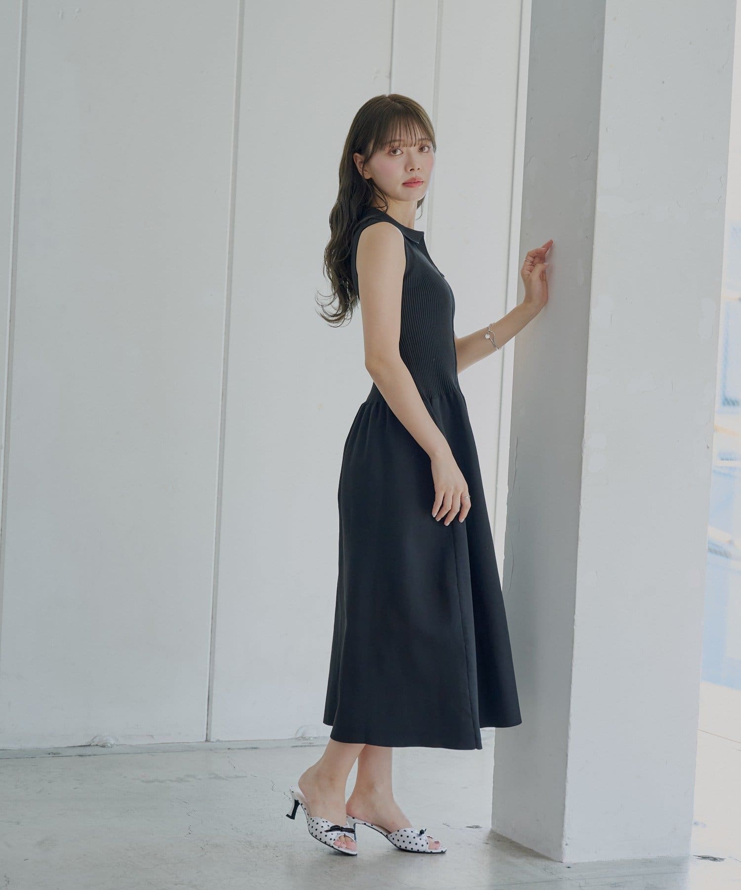 TOCCA**上品濃紺ワンピ**160cm ジョーゼットワンピース/YECCA VECCA（イェッカ ヴェッカ）の