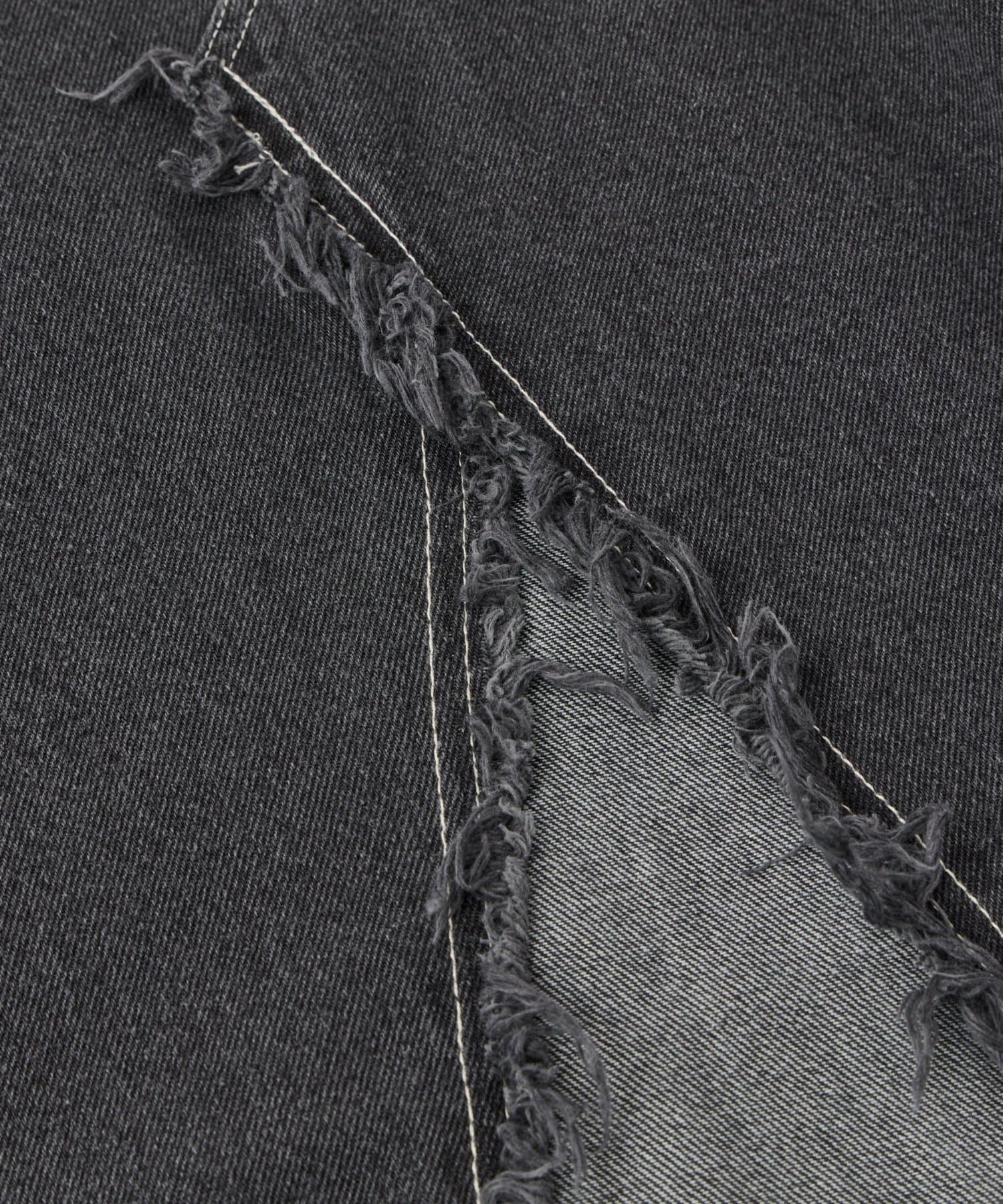 un dix cors(アンディコール) 《大人のこなれ感》フリンジ切替デニムフレアスカート