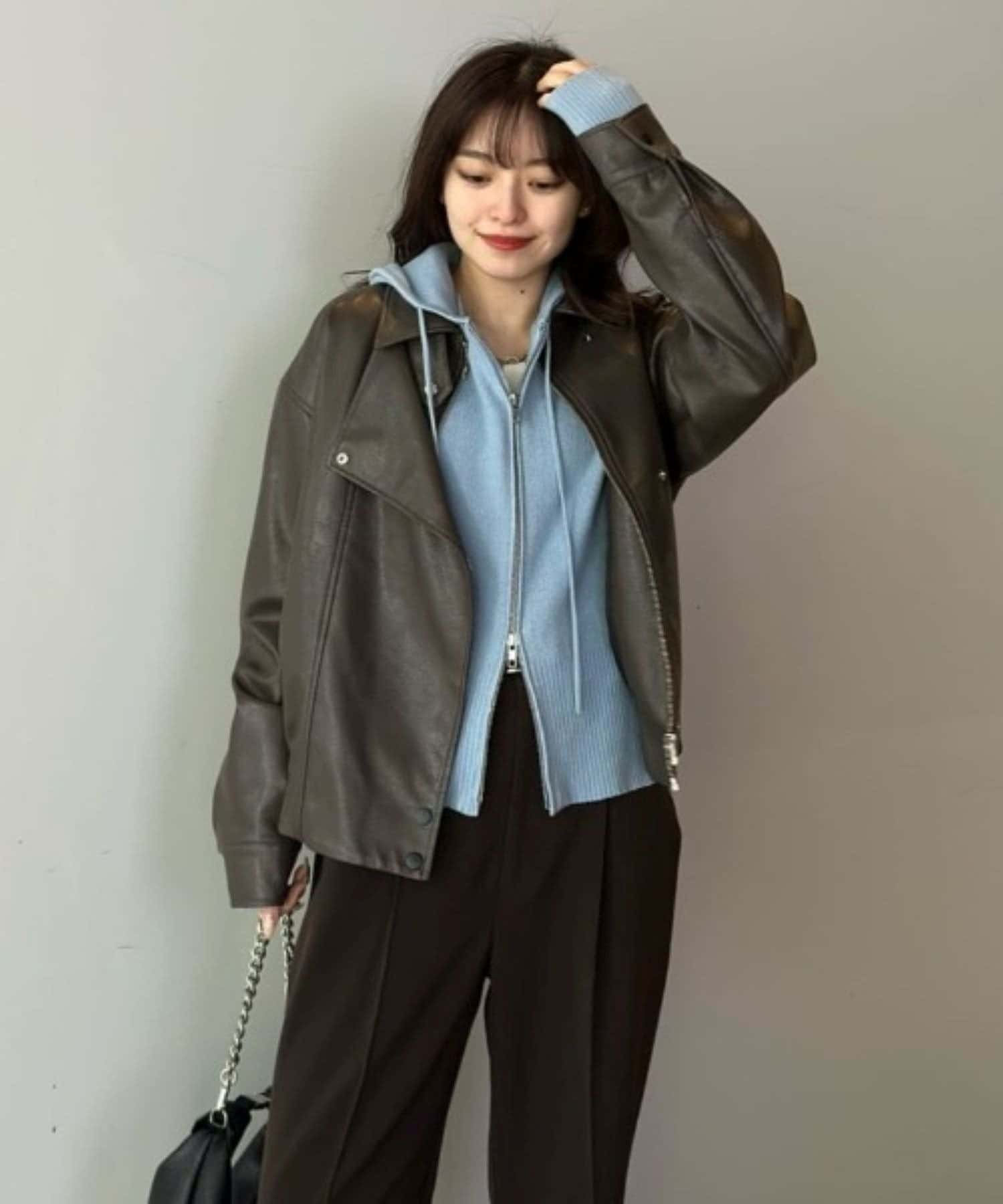 Lui's(ルイス) フードZIPニットパーカー