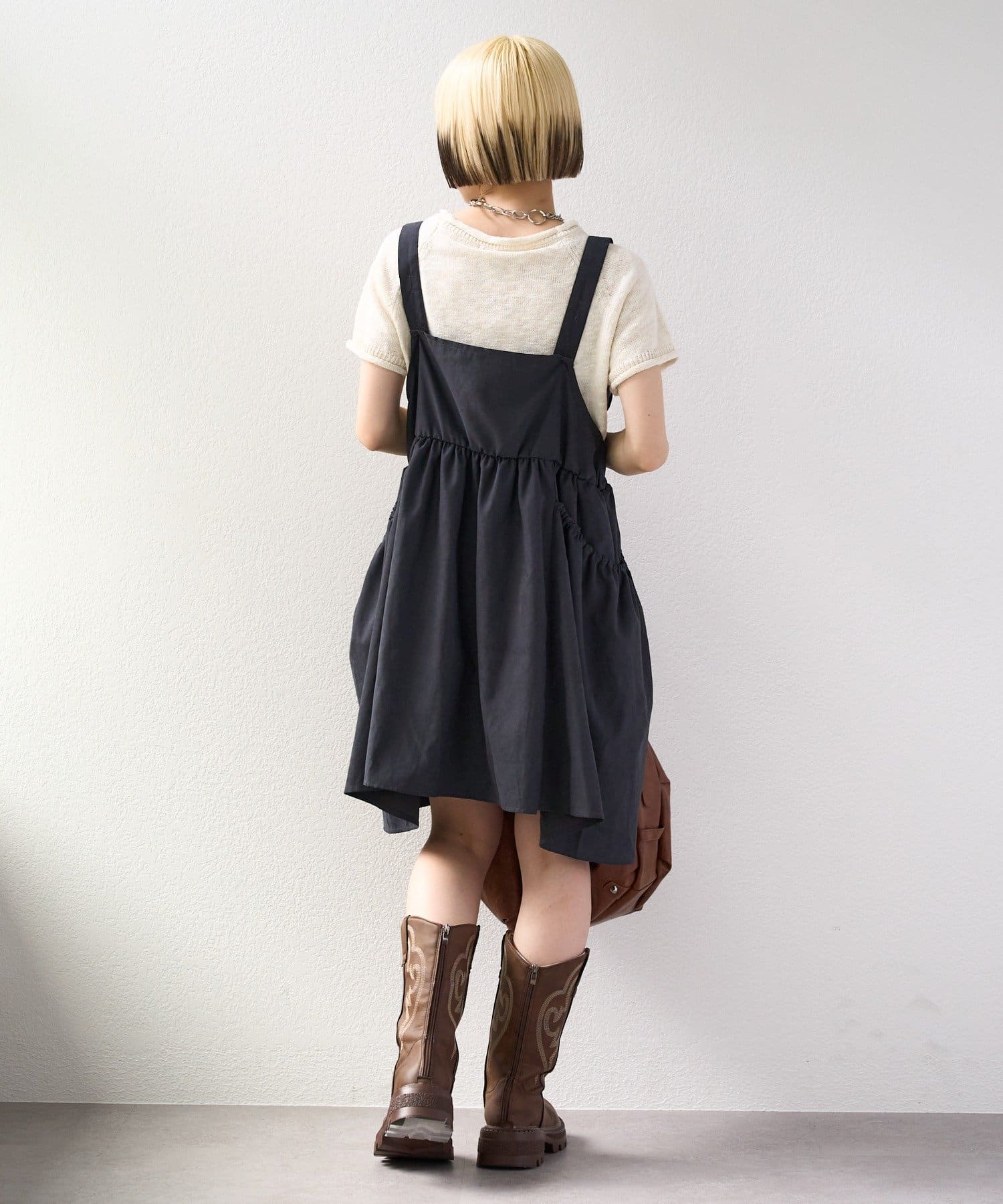 w closet(ダブルクローゼット) 【25AW】リボン2WAYピーチワンピ