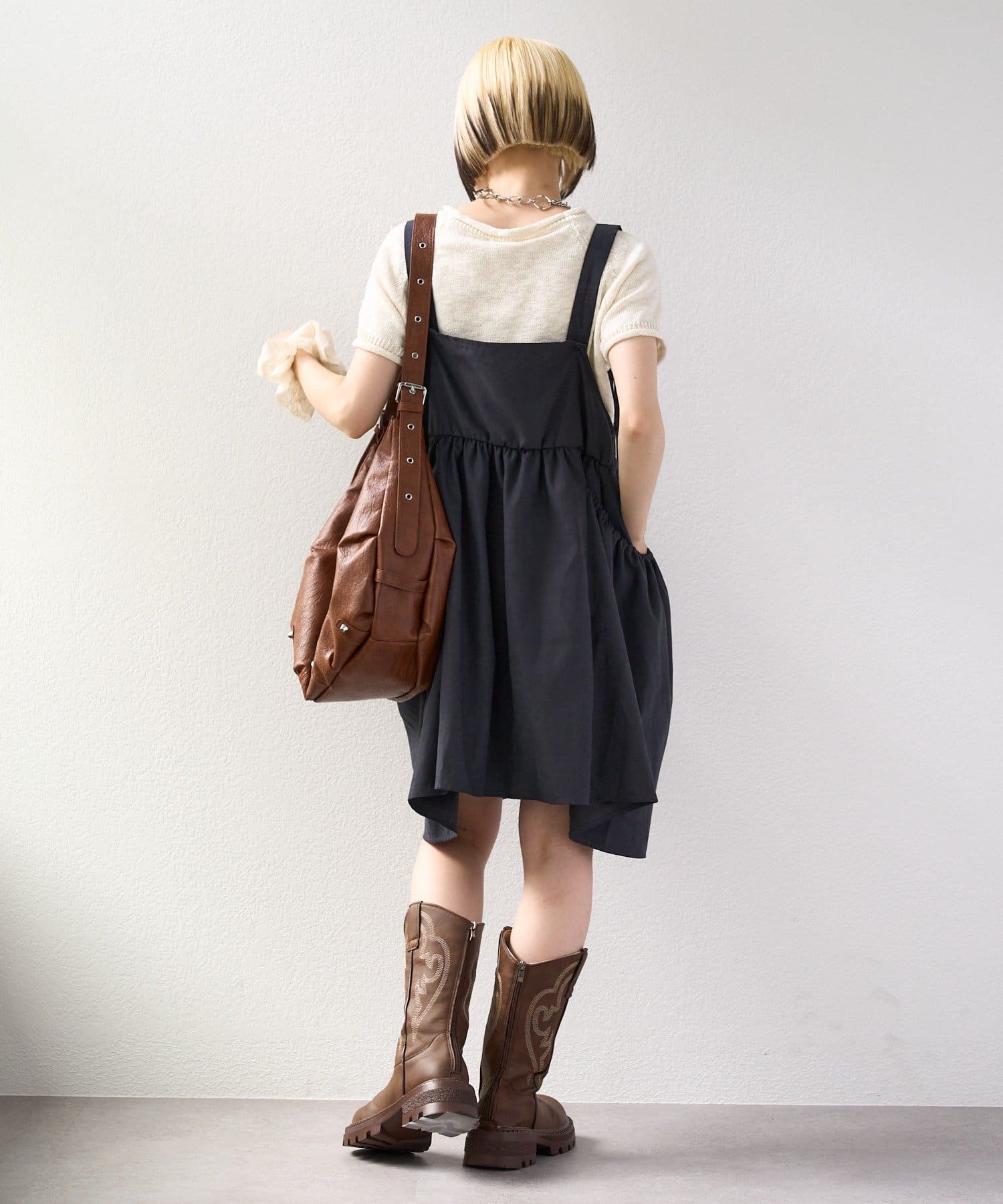 w closet(ダブルクローゼット) 【25AW】リボン2WAYピーチワンピ
