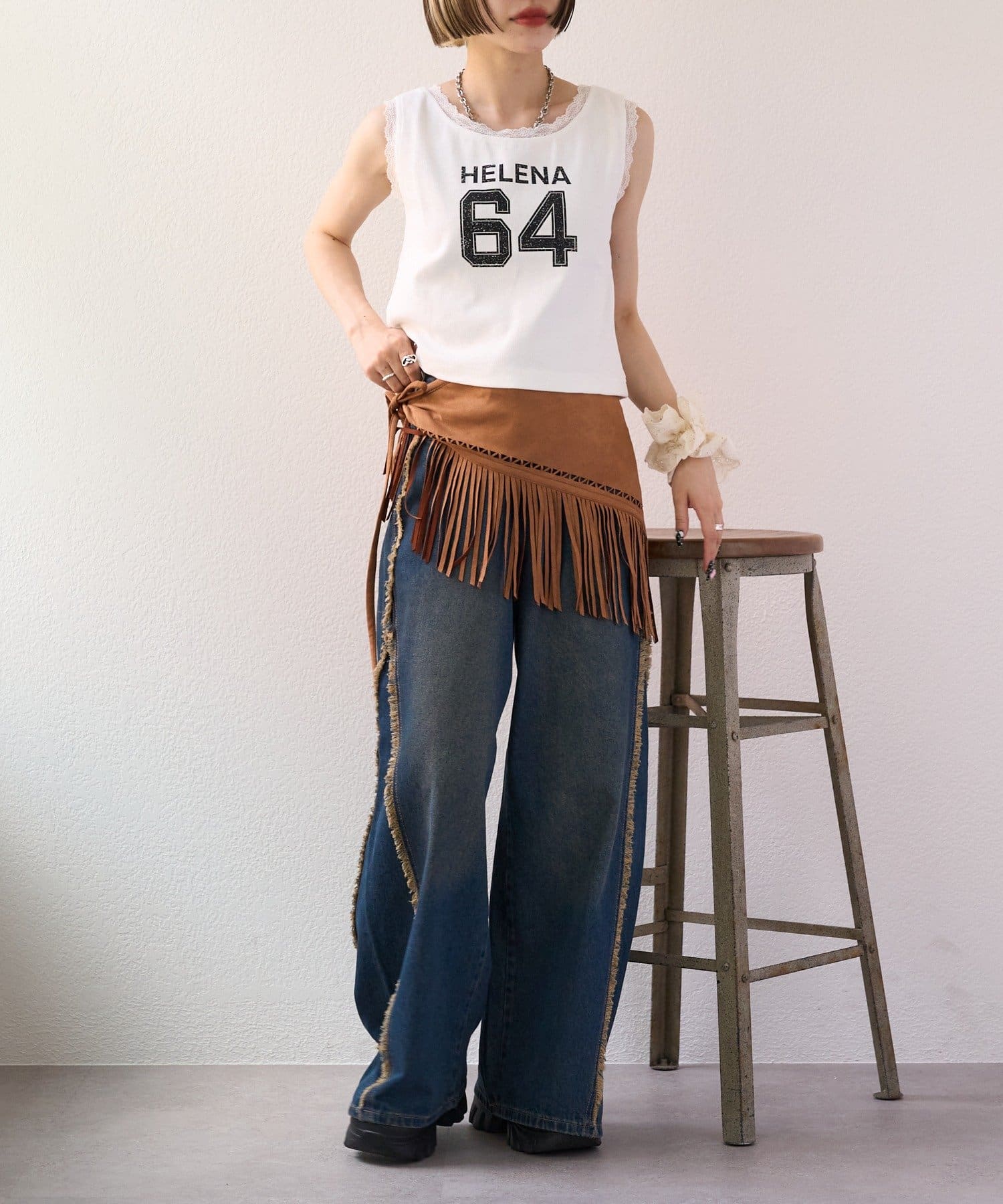w closet(ダブルクローゼット) 【25AW】マルチWAYフリンジベルト