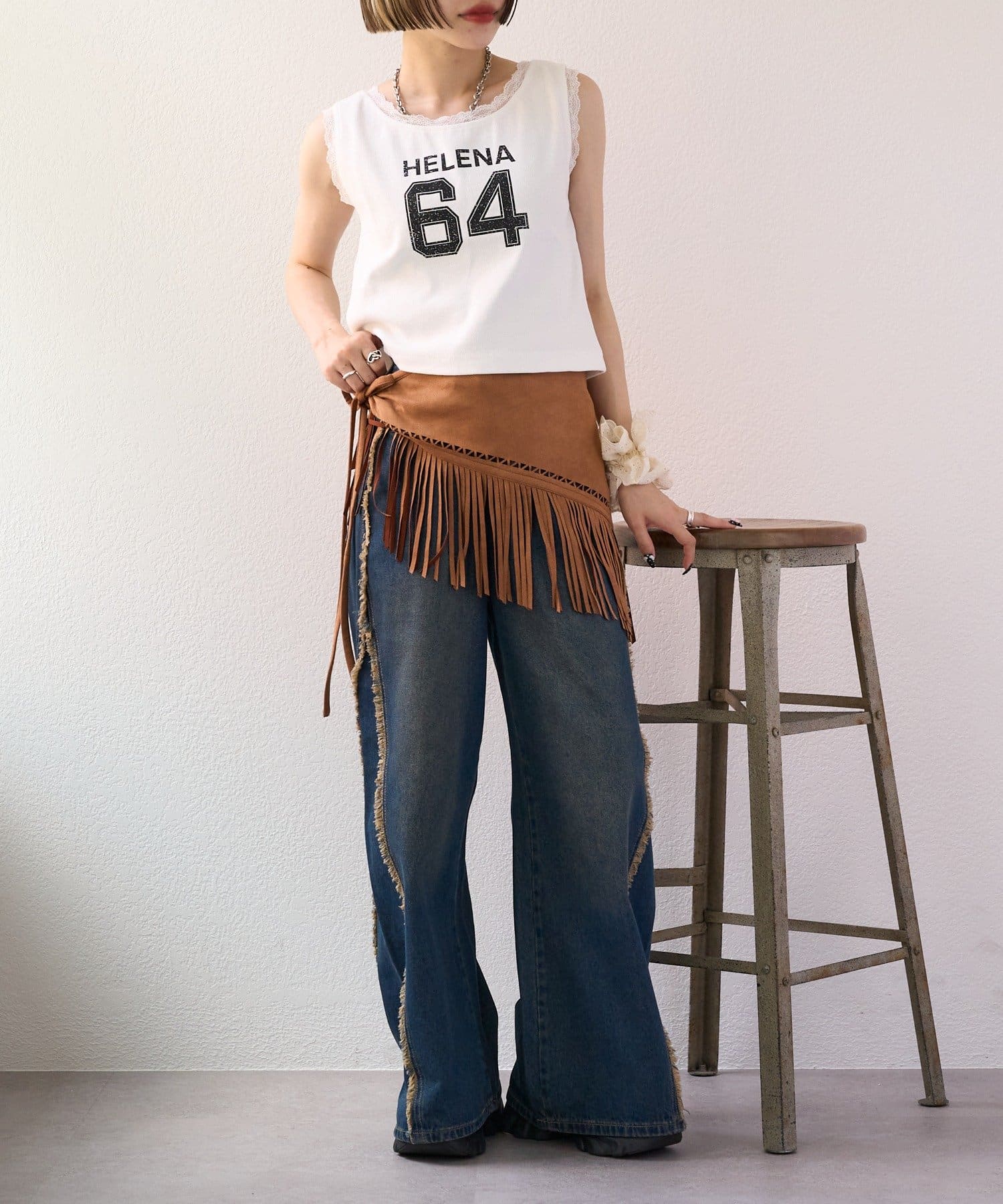 w closet(ダブルクローゼット) 【25AW】マルチWAYフリンジベルト