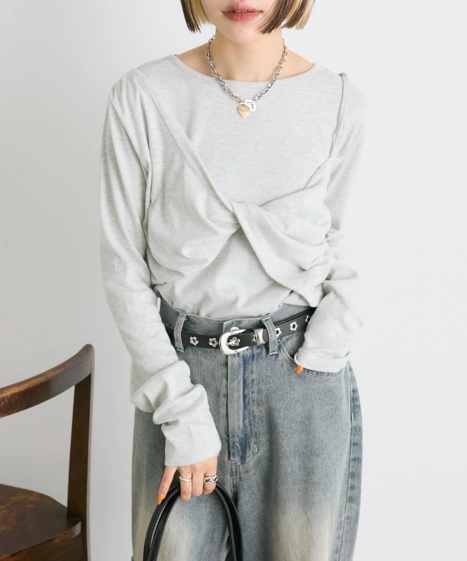 w closet(ダブルクローゼット) 【25AW】ツイストプルオーバー