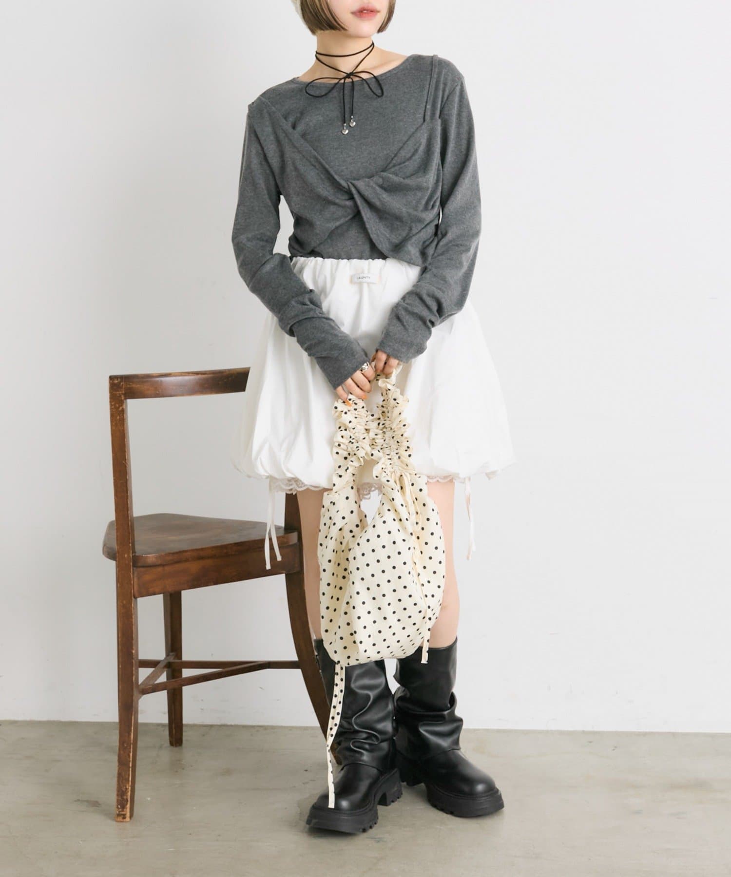 w closet(ダブルクローゼット) 【25AW】ツイストプルオーバー