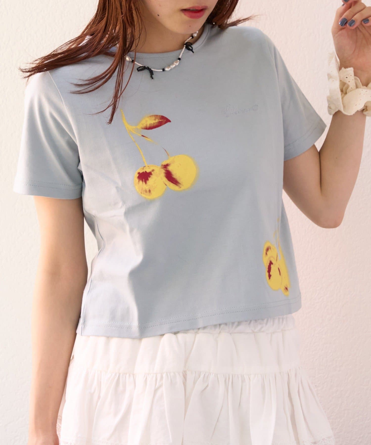 w closet(ダブルクローゼット) 【25AW】スプレーチェリーT