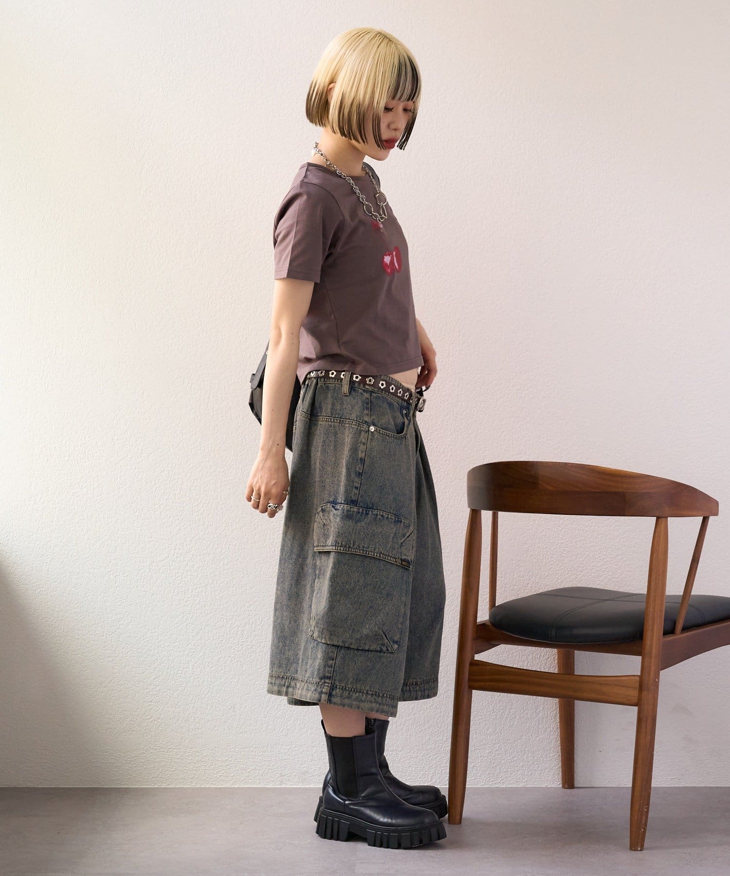 w closet(ダブルクローゼット) 【25AW】スプレーチェリーT