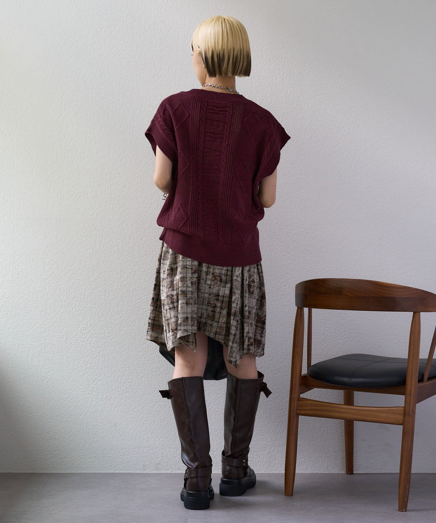 w closet(ダブルクローゼット) 【25AW】ハート刺繍ニットベスト