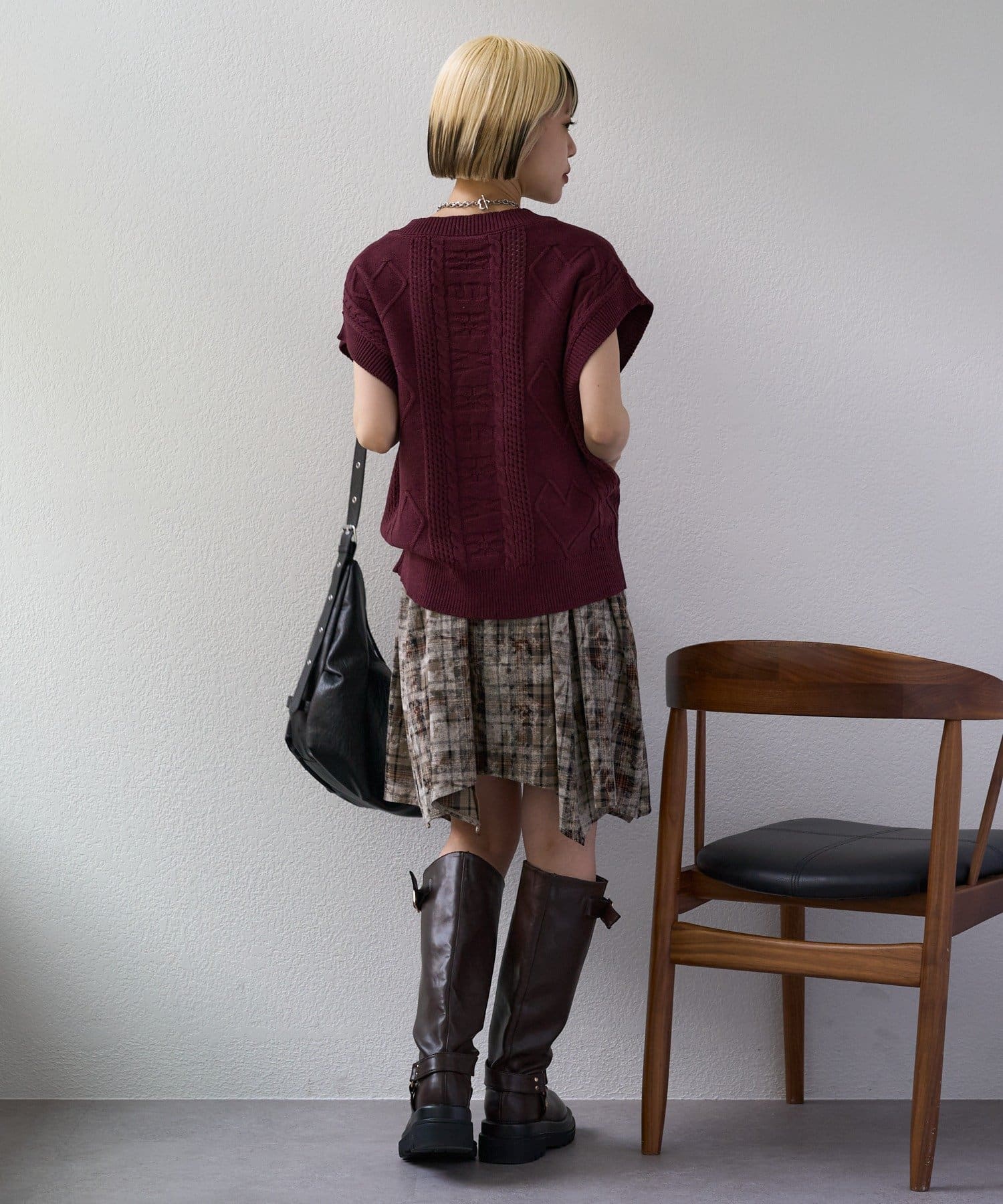 w closet(ダブルクローゼット) 【25AW】ハート刺繍ニットベスト