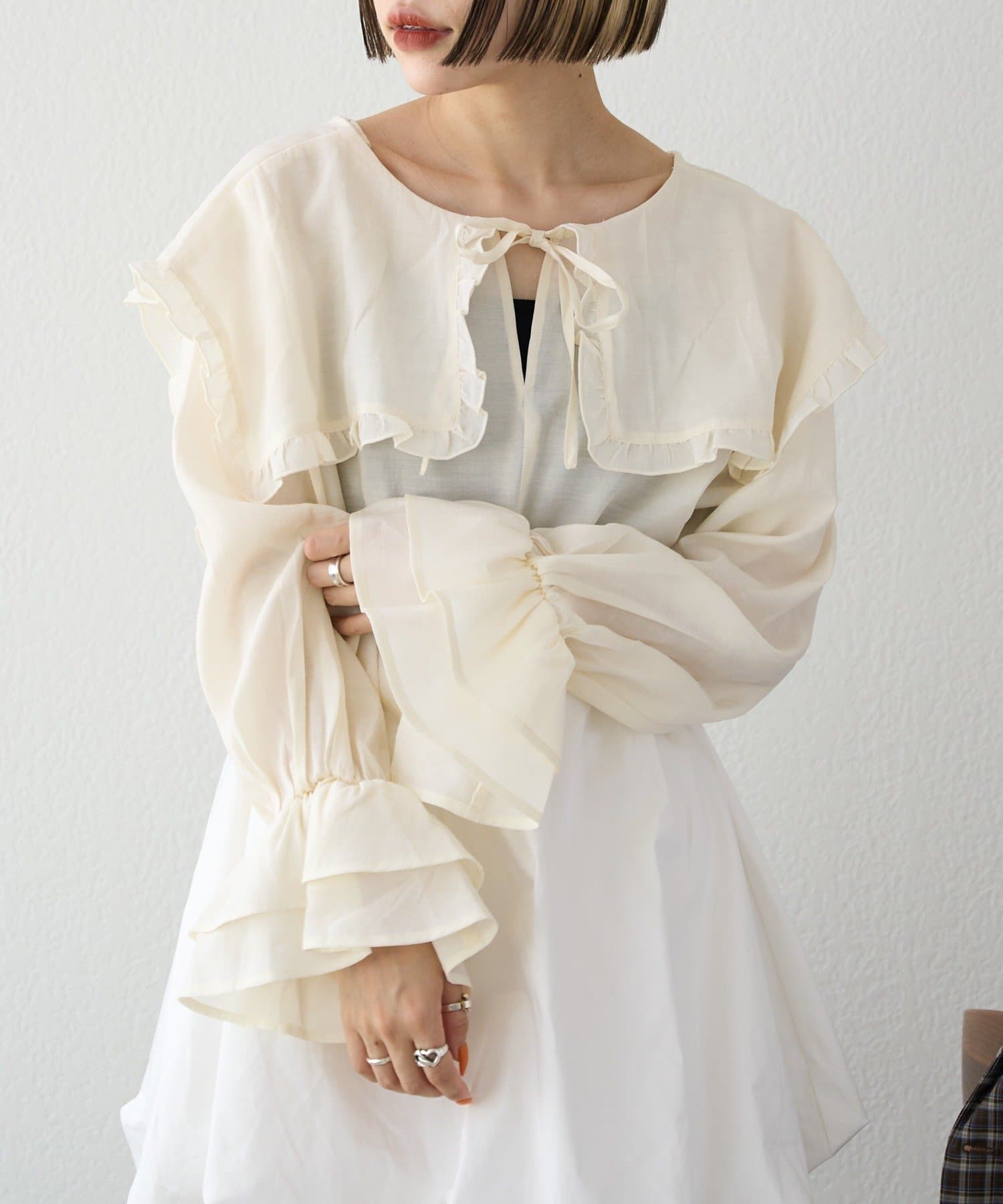 w closet(ダブルクローゼット) 【25AW】2WAYBIG衿シャツ