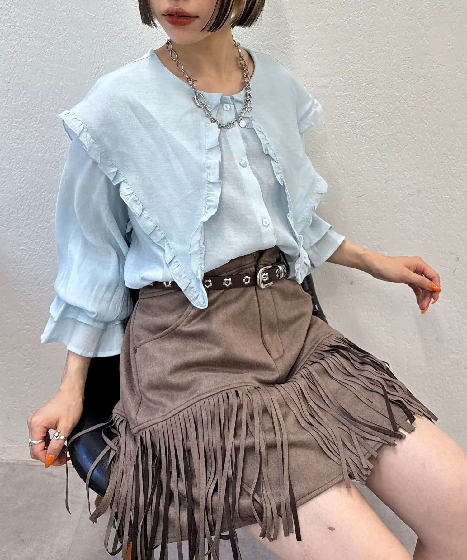 w closet(ダブルクローゼット) 【25AW】2WAYBIG衿シャツ