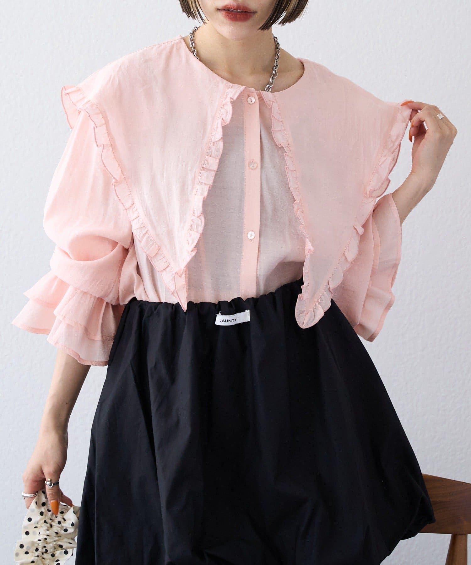 w closet(ダブルクローゼット) 【25AW】2WAYBIG衿シャツ