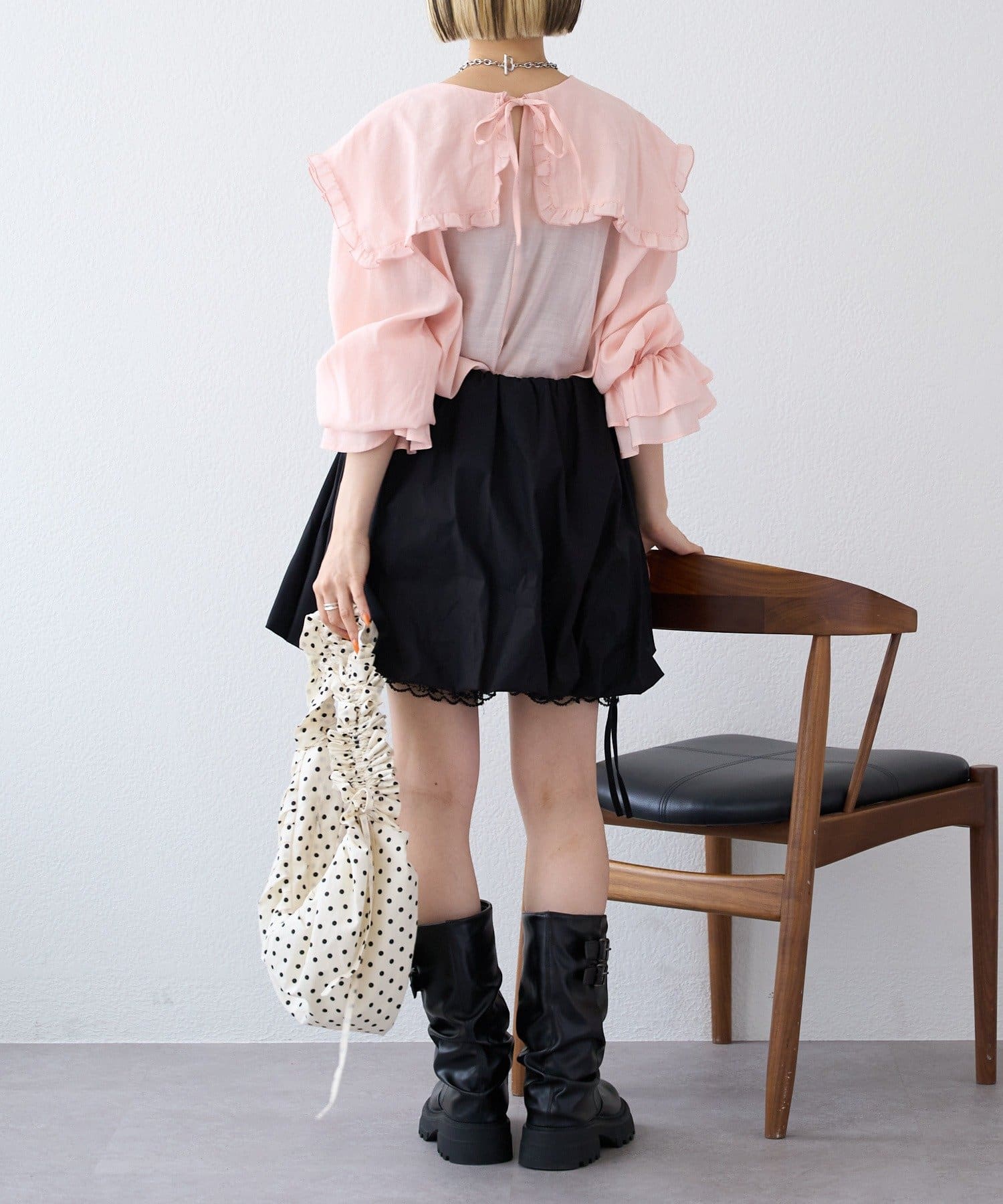 w closet(ダブルクローゼット) 【25AW】2WAYBIG衿シャツ