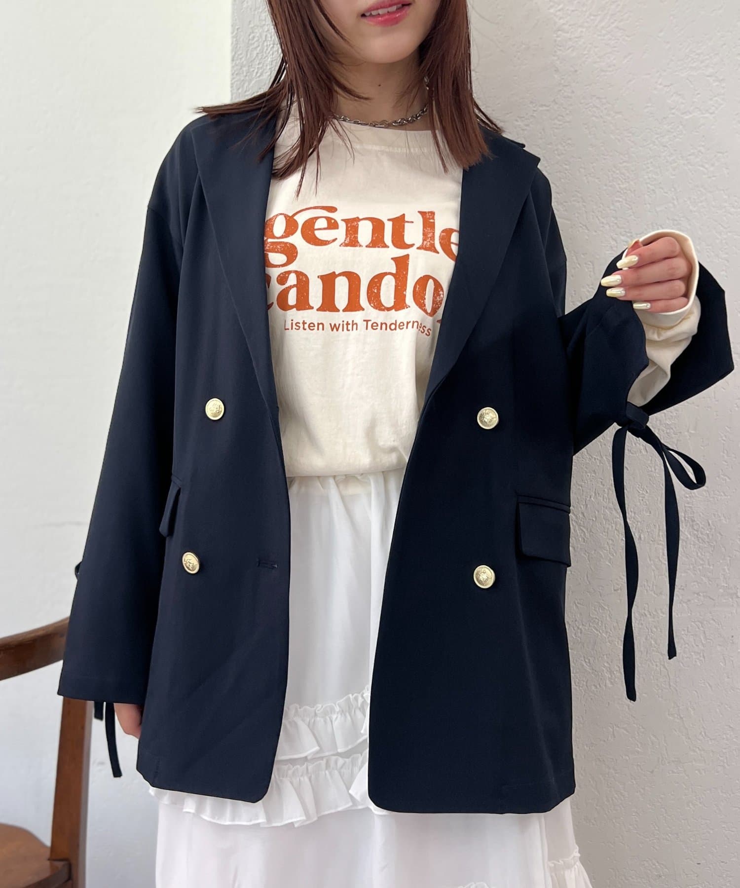w closet(ダブルクローゼット) 【25AW】リボンBIGテーラードジャケット
