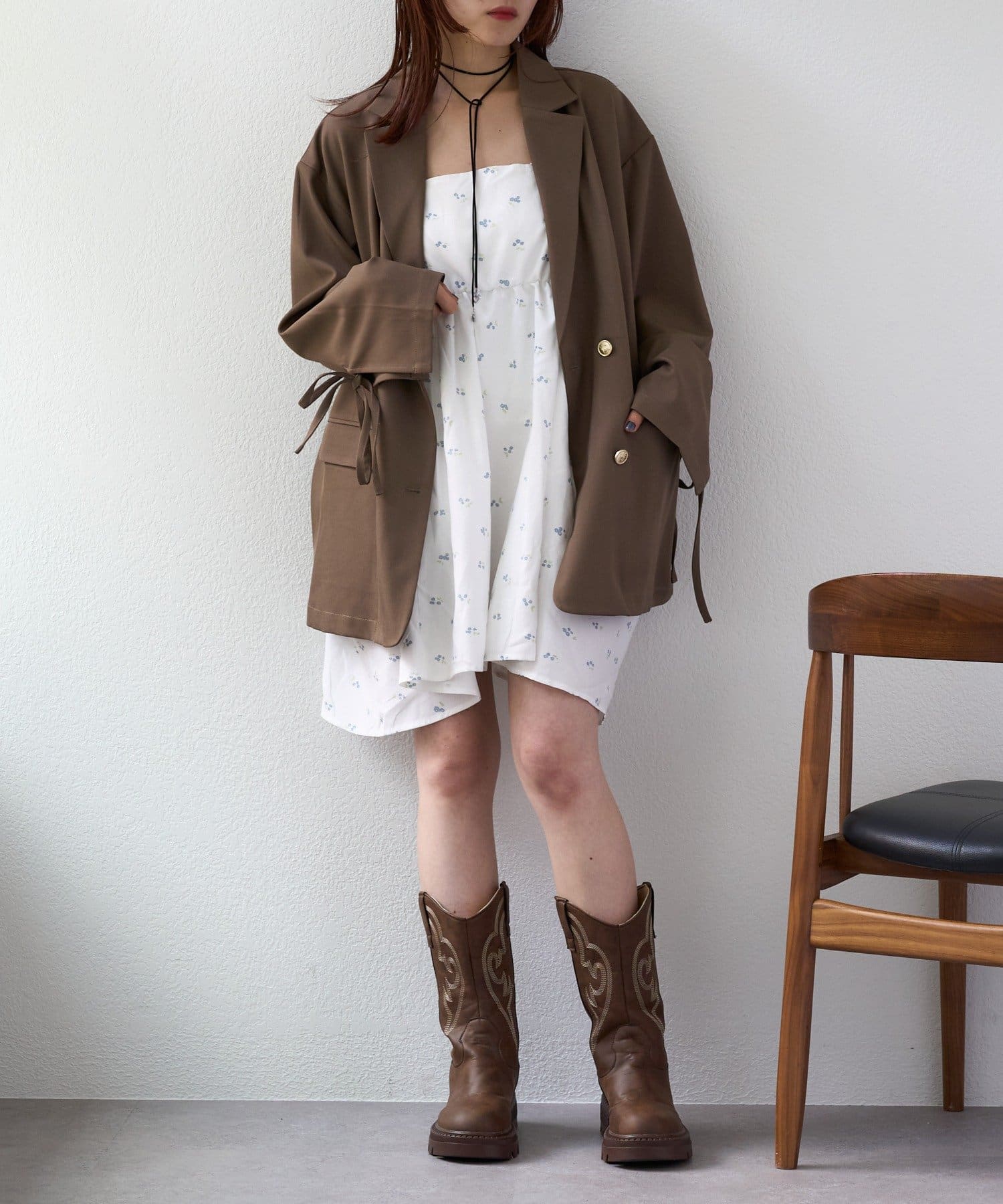 w closet(ダブルクローゼット) 【25AW】リボンBIGテーラードジャケット