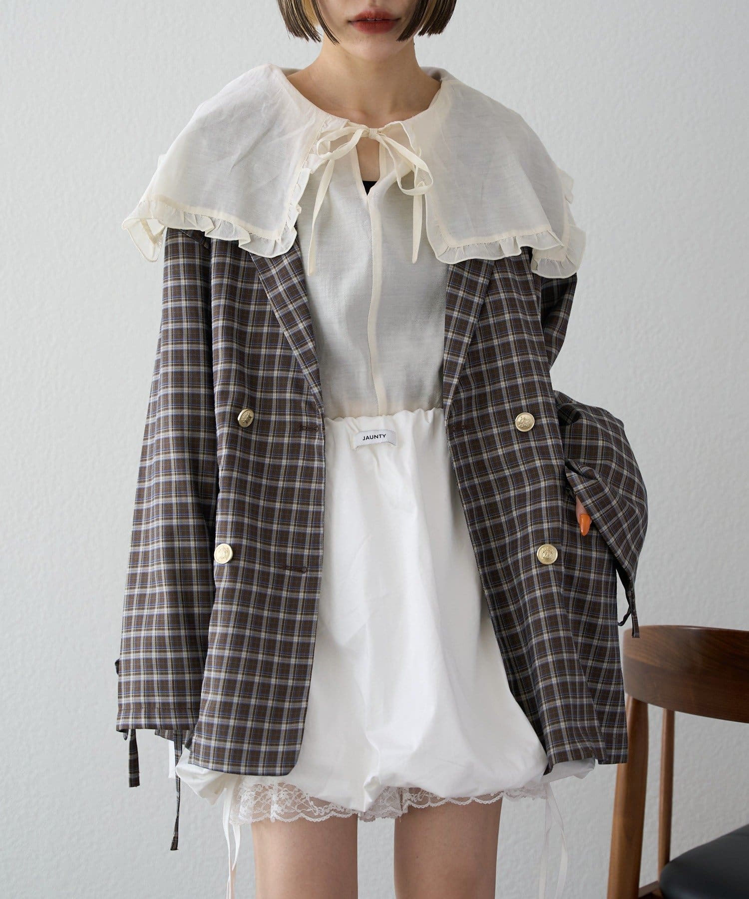 w closet(ダブルクローゼット) 【25AW】リボンBIGテーラードジャケット